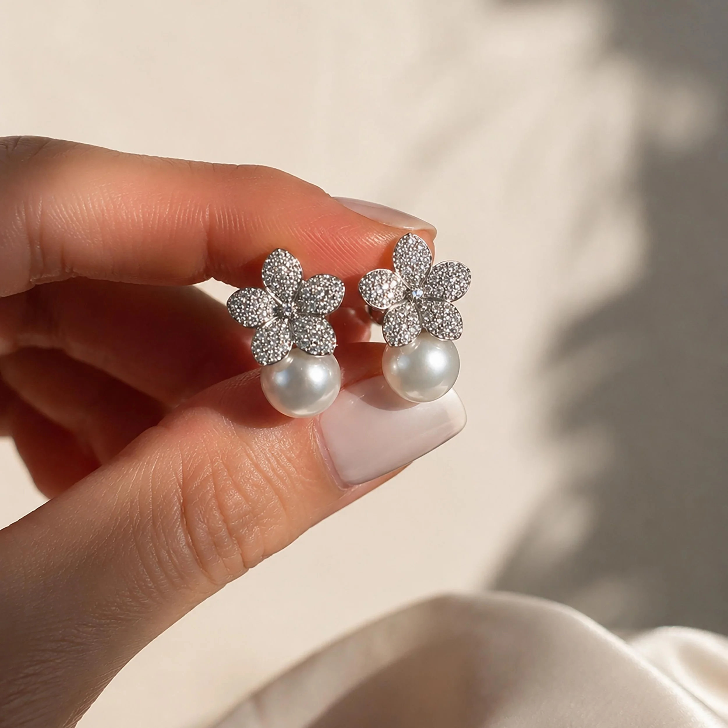 camellia-pearl-earrings-bridal-look by VicStoneNYC Fine  Jewelry -.jpg