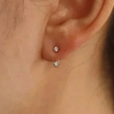 14K Lab Diamond Jacket Gold Earrings