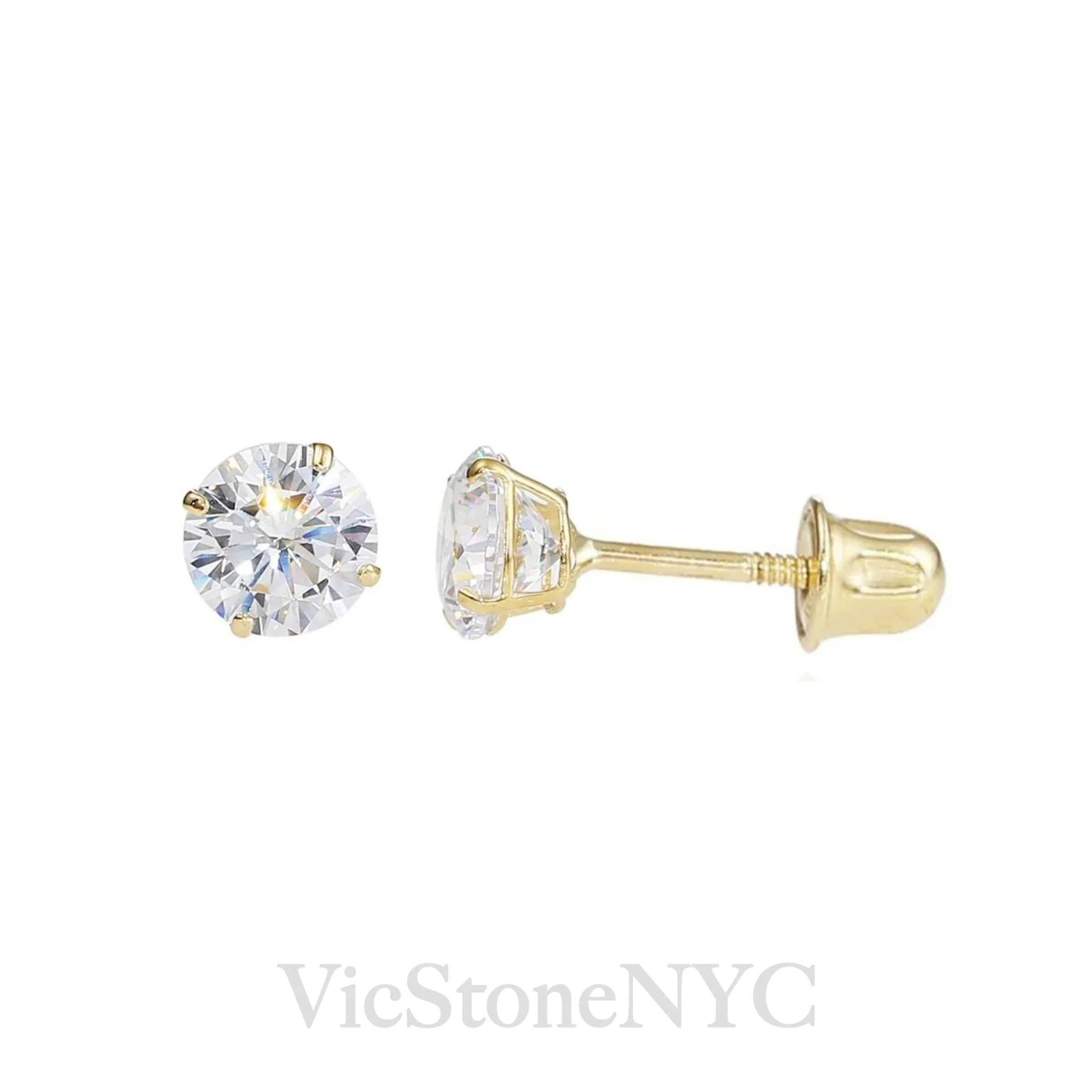 dainty hypoallergenic moissanite studs with screw back