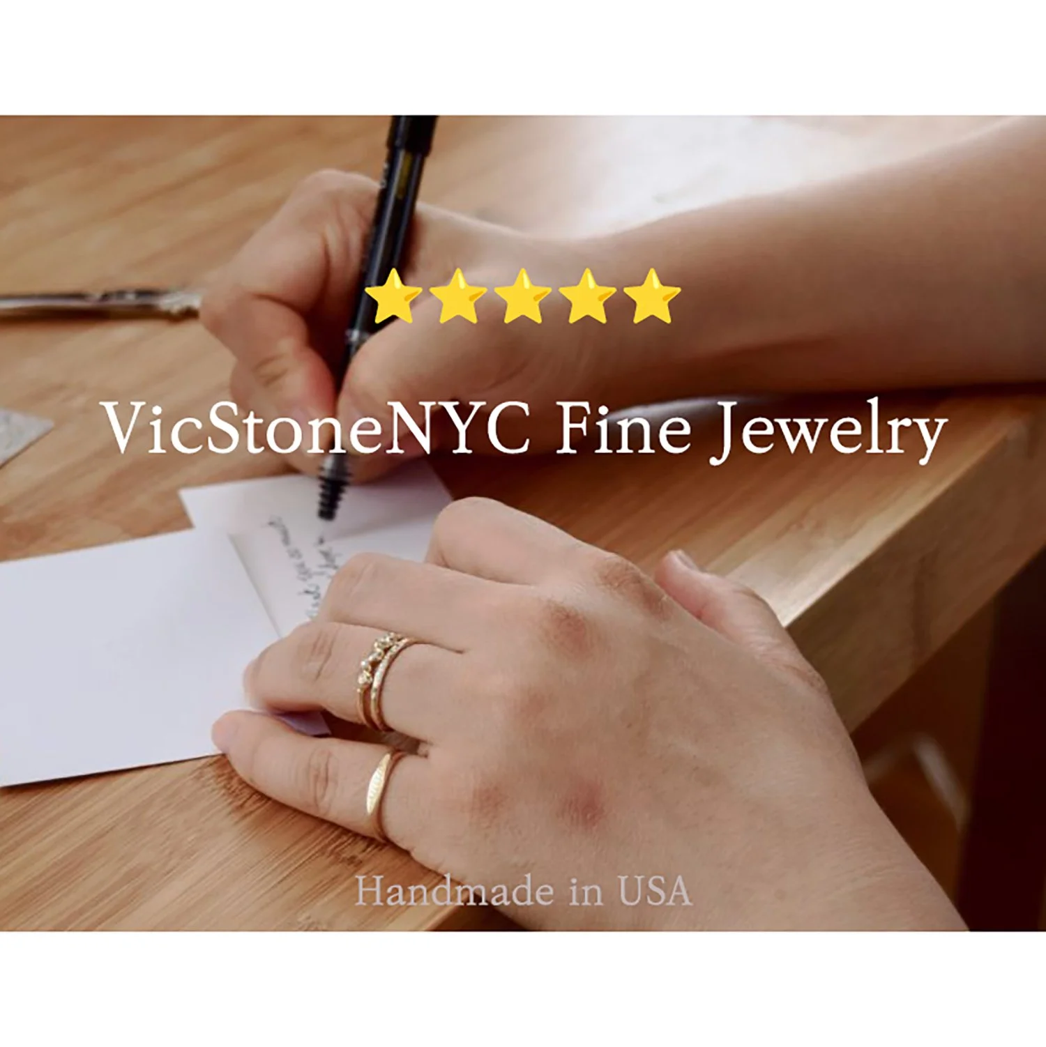 Handmade 14K Gold Trio Diamond Ring with Curved Design – VicStoneNYC Jewelry