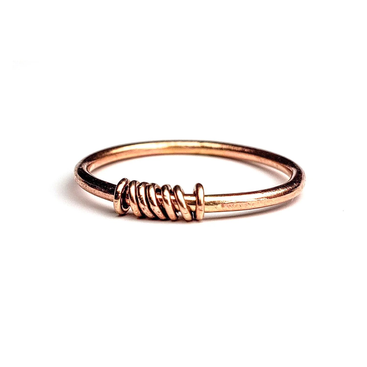 10K Anxiety Healing Spinner – 7-Ring Rose Gold Fidget Band