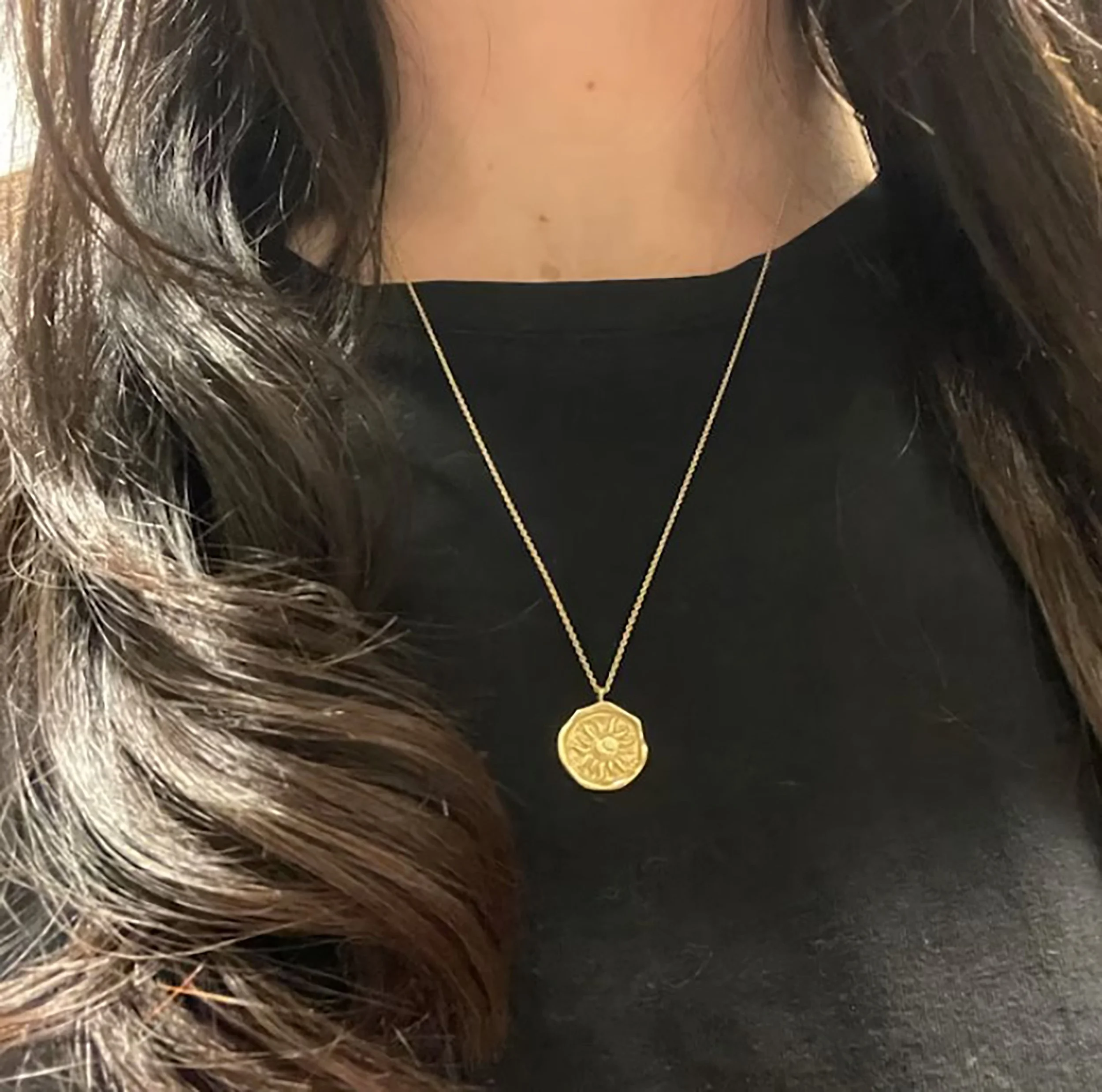 Elegant 14K gold sun & moon necklace – dainty, sustainable, and handmade in New York