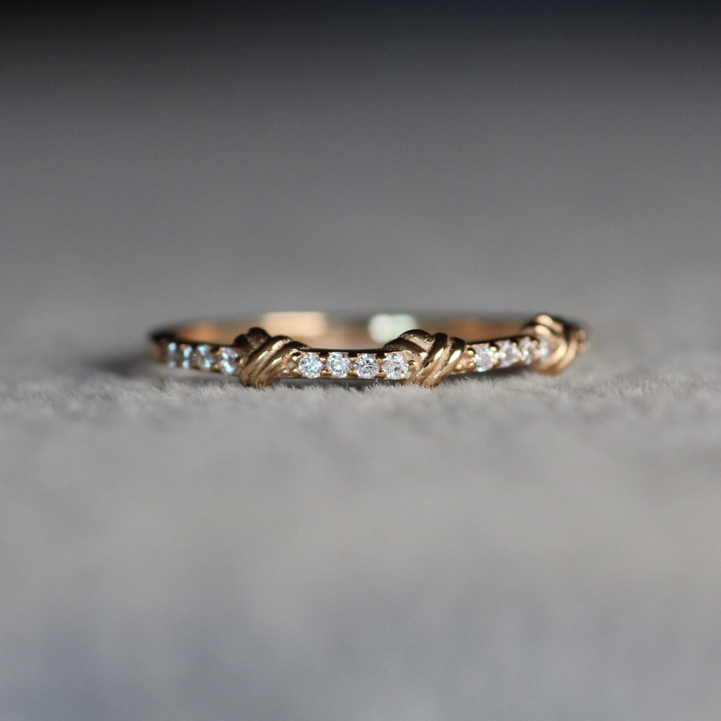 Designer gold rope diamond eternity band symbolizing eternal love (Copy)