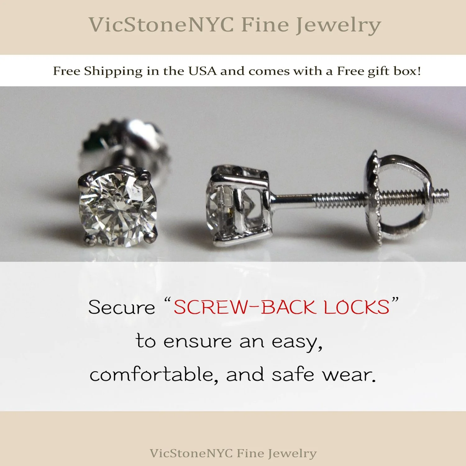 Luxury bridal diamond studs in platinum – perfect gift for wife or fiancée