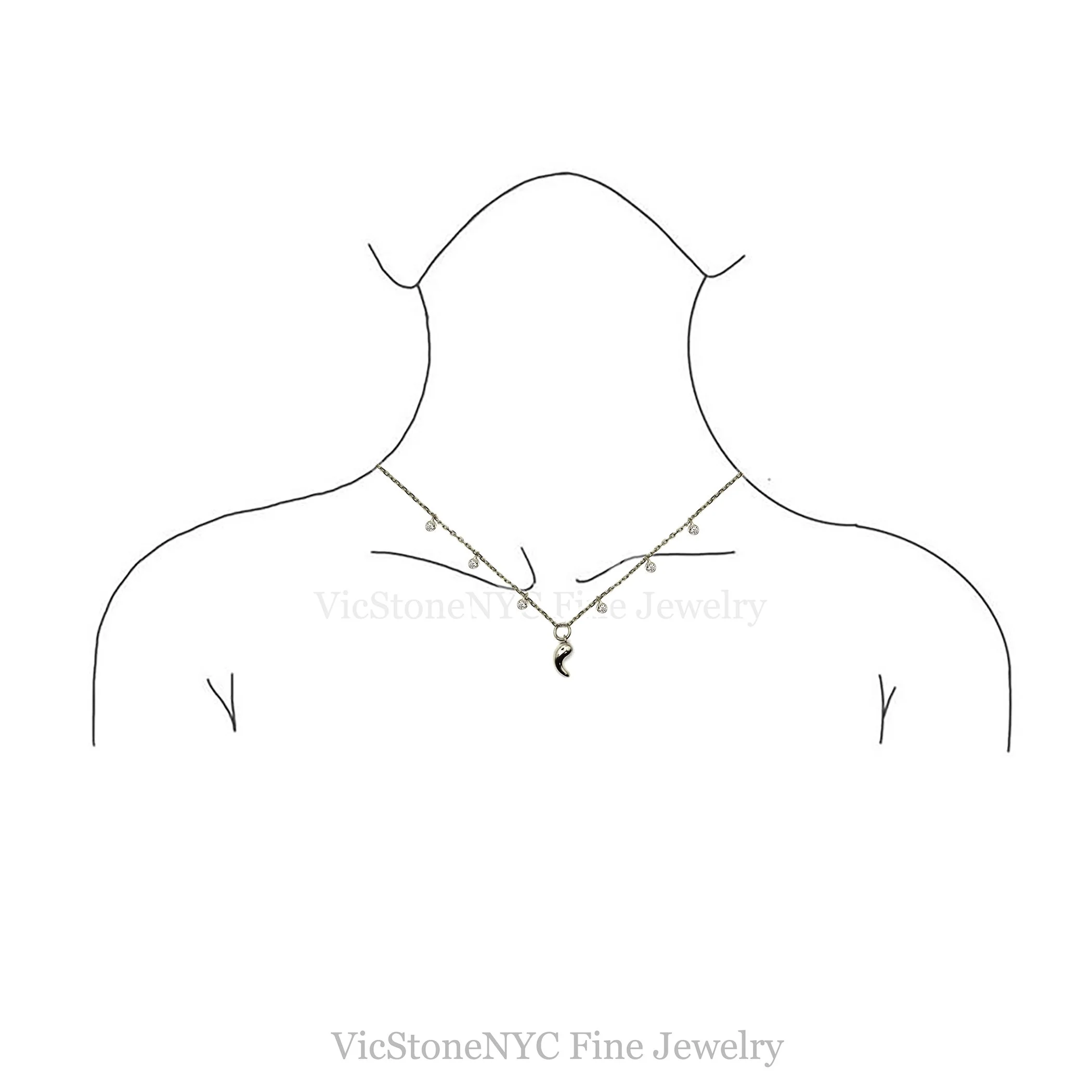 Minimalist 14K gold necklace with brilliant diamond charm – handmade fine jewelry
