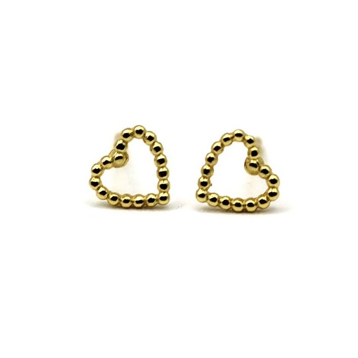 Fall in love with our 14K Tiny Bubble Cute Heart Gold Earrings. Solid gold, lightweight, and handcrafted with a textured heart design. Perfect for daily wear and gifts.