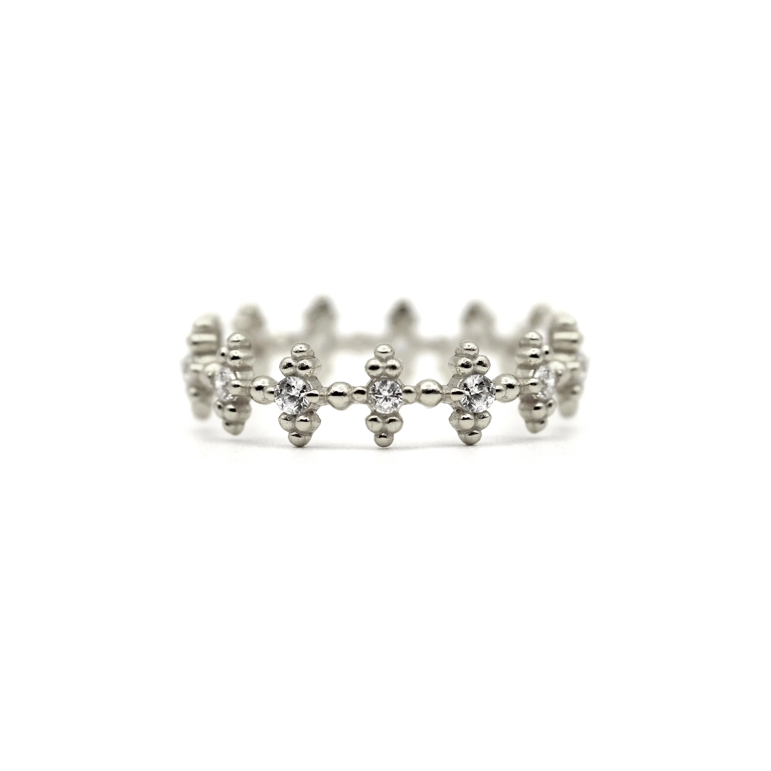 VicStoneNYC luxury gold ring inspired by Korean traditional bead and knot design