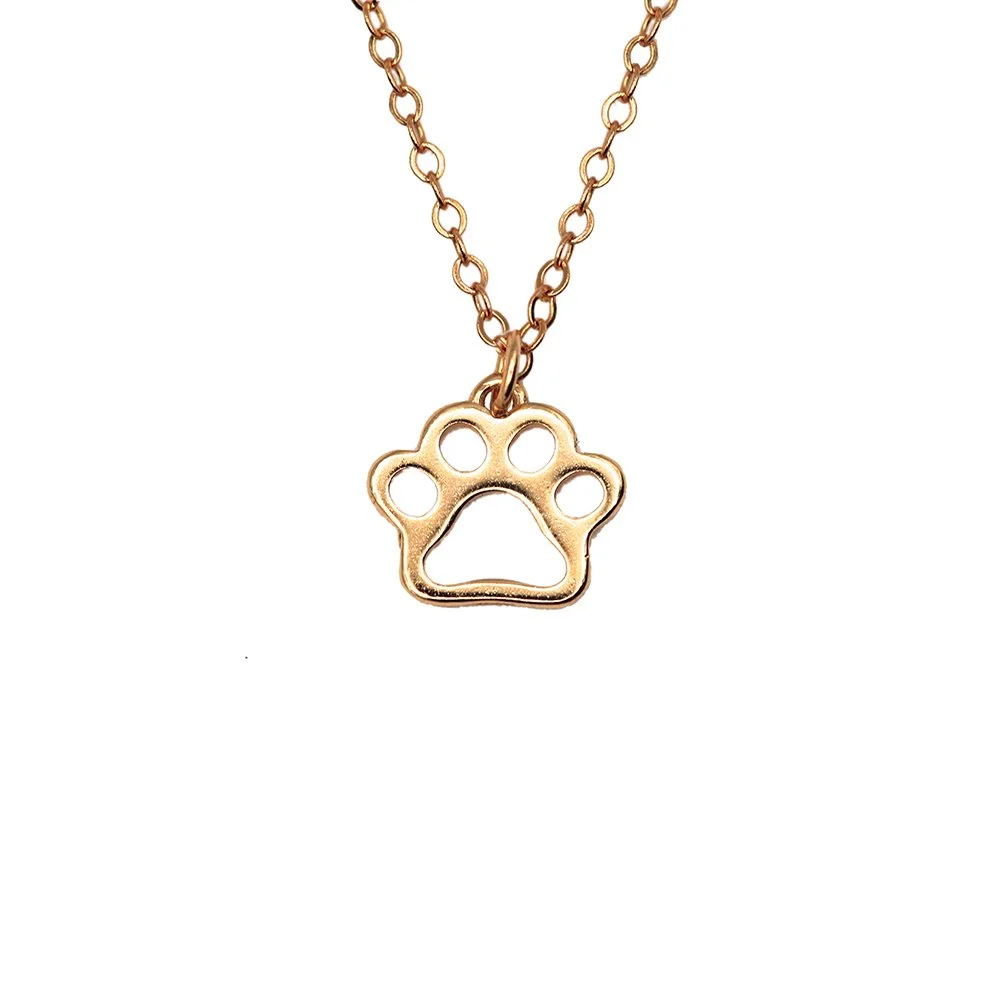 14K solid gold paw charm necklace – elegant jewelry for dog moms and pet lovers