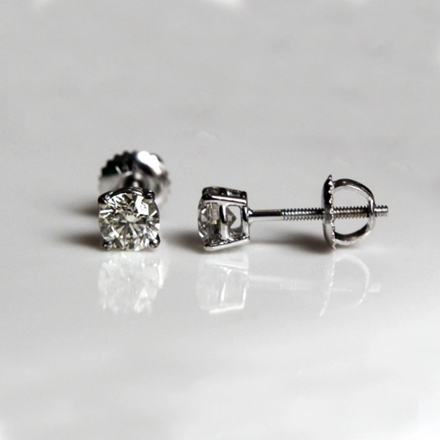 Luxury bridal diamond studs in platinum – perfect gift for wife or fiancée