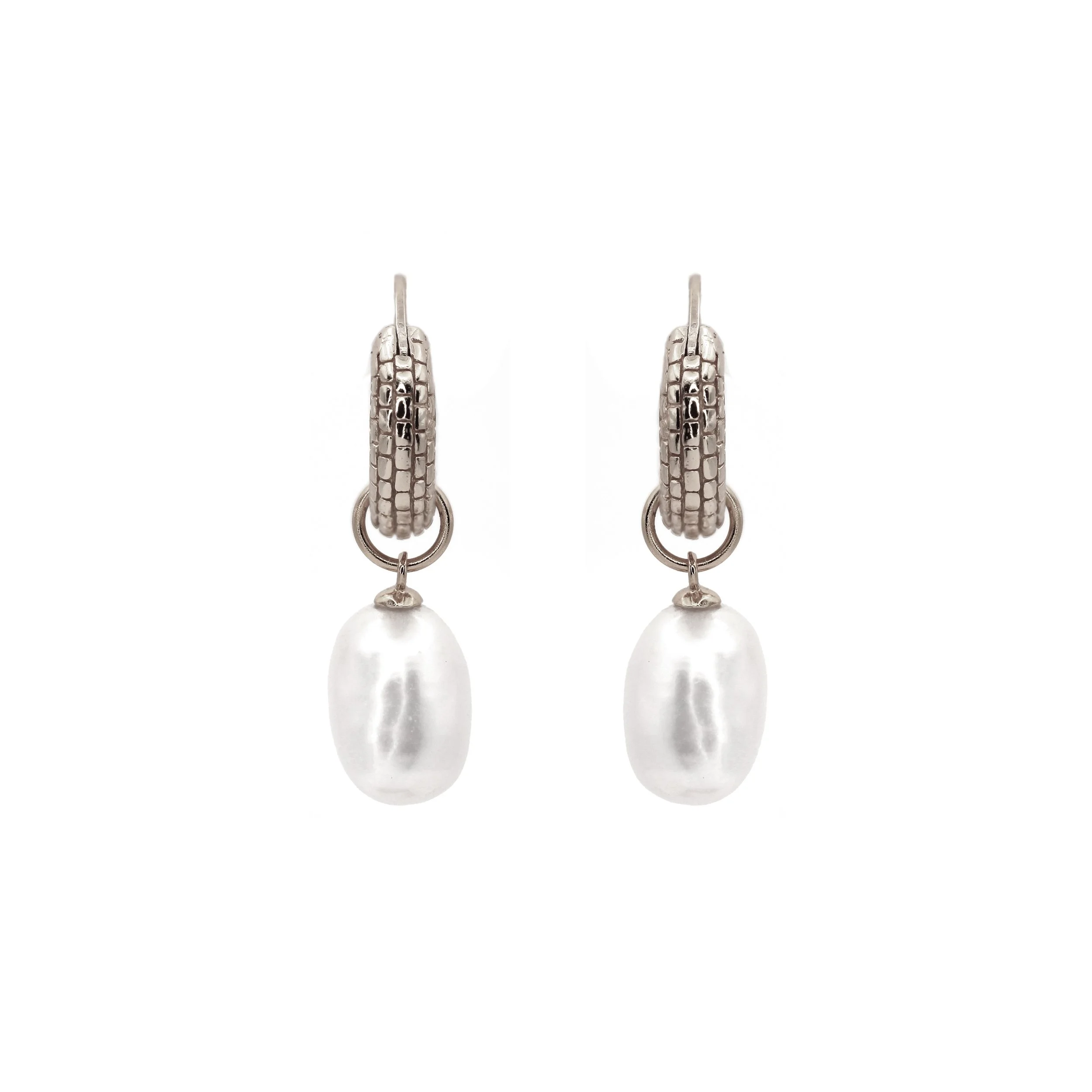 Elegant 14K Gold Hanok Tile Pearl Earrings – handmade fine jewelry gift