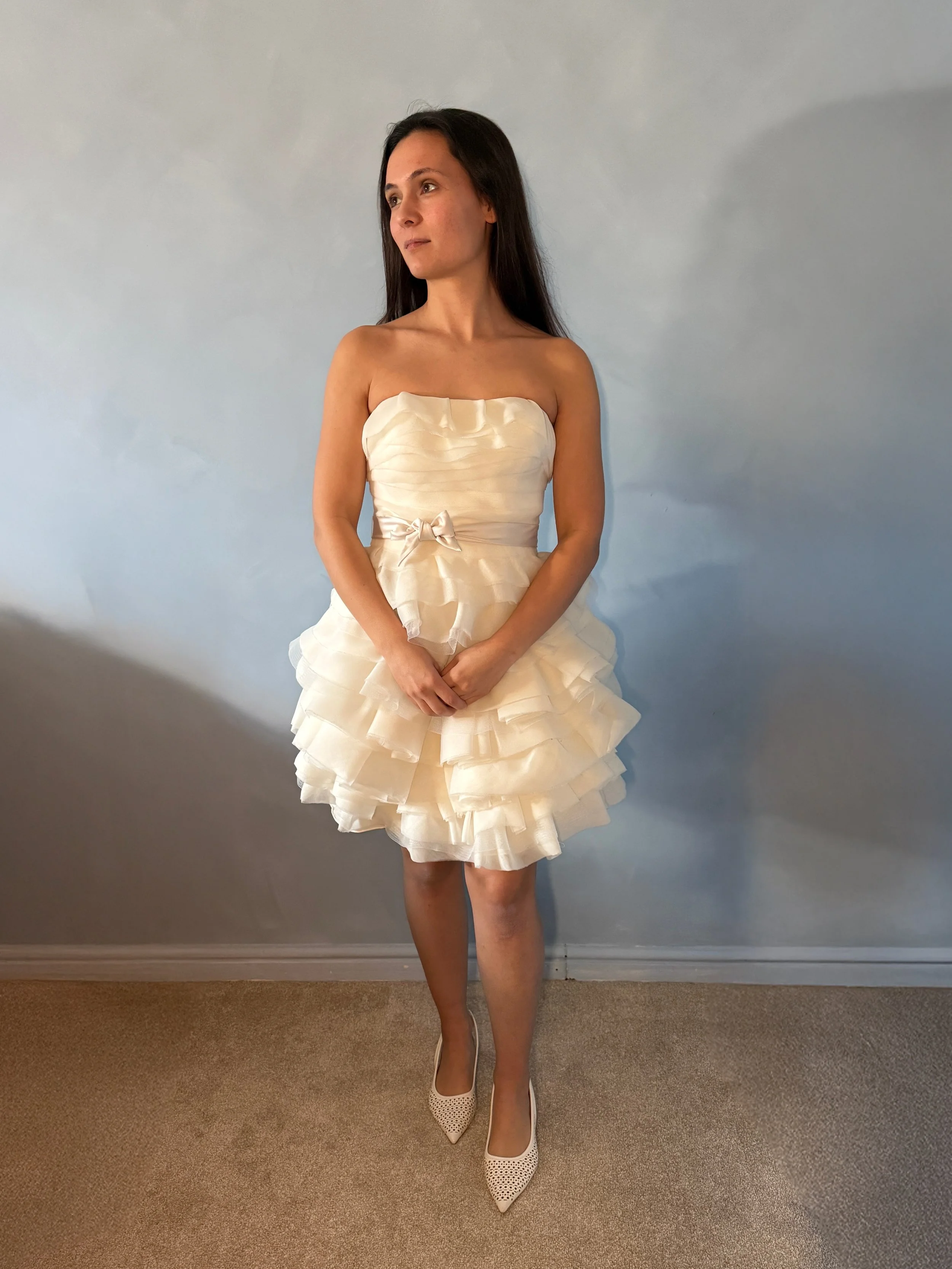 Vera Wang Ruffle Mini Dress