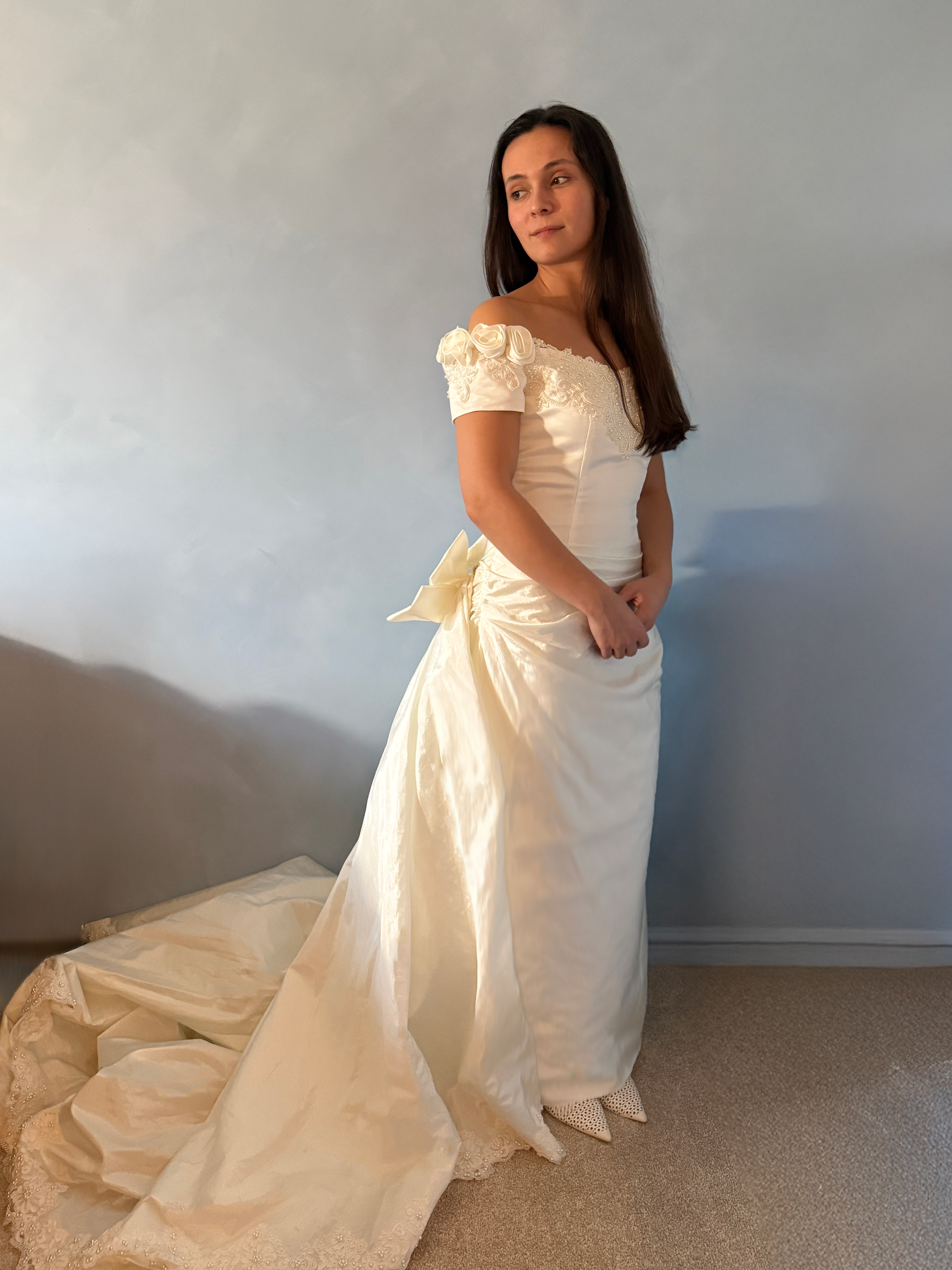 Vintage Rose & Pearl Wedding Dress