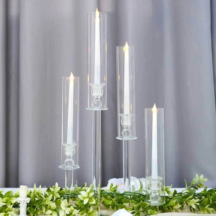 Crystal taper candle holder