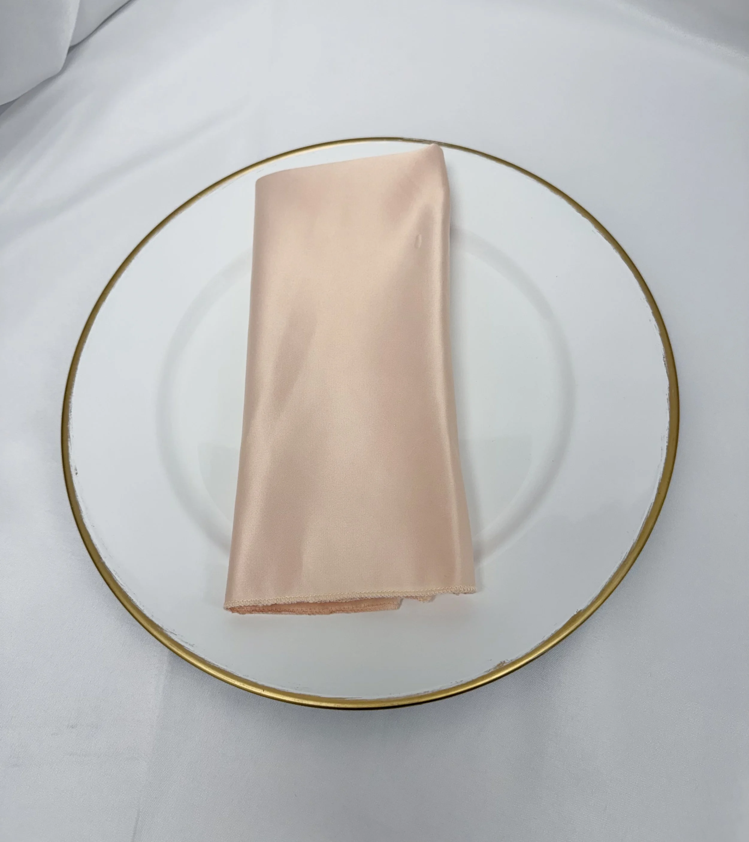peach satin napkin