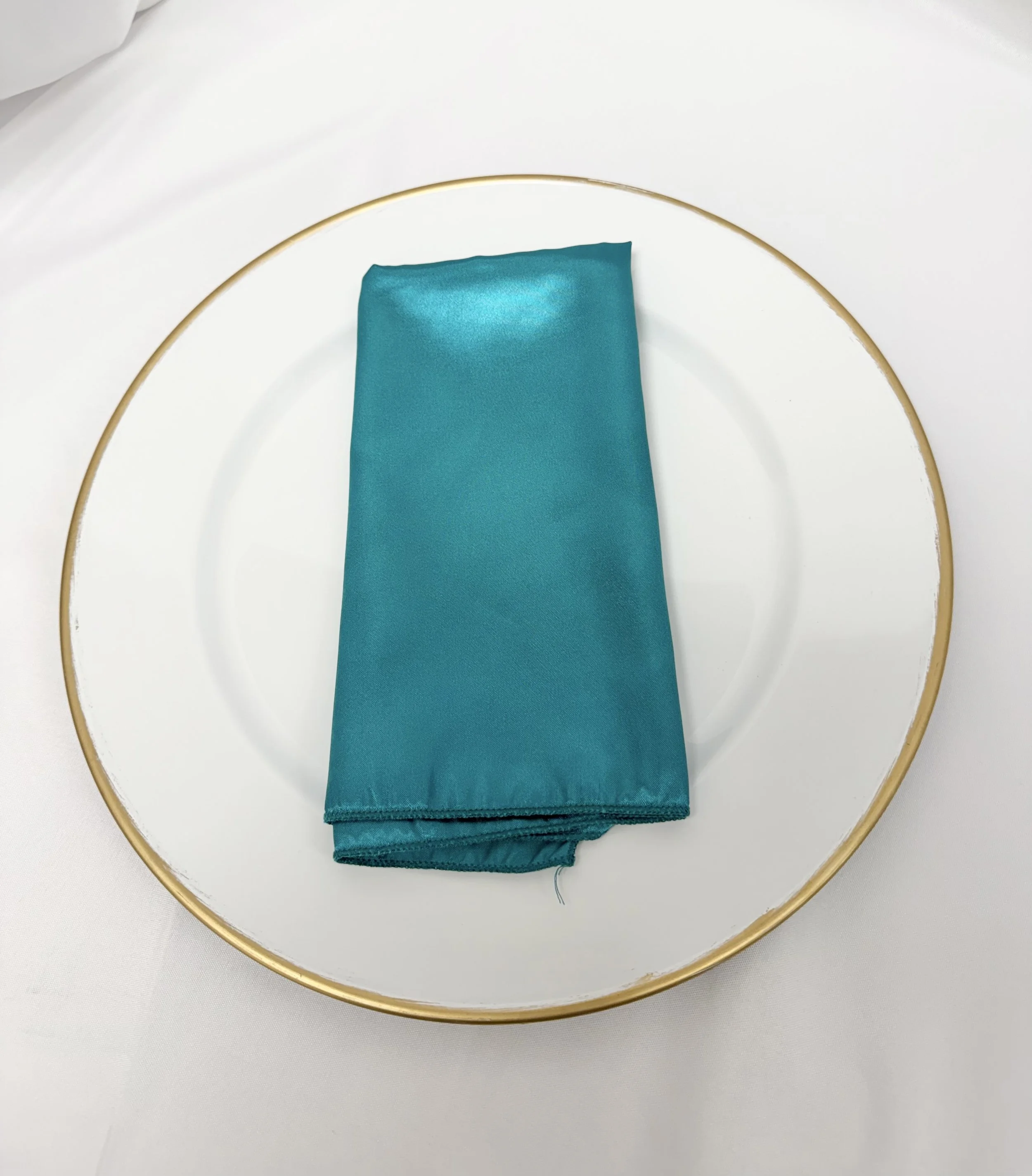 teal satin napkin