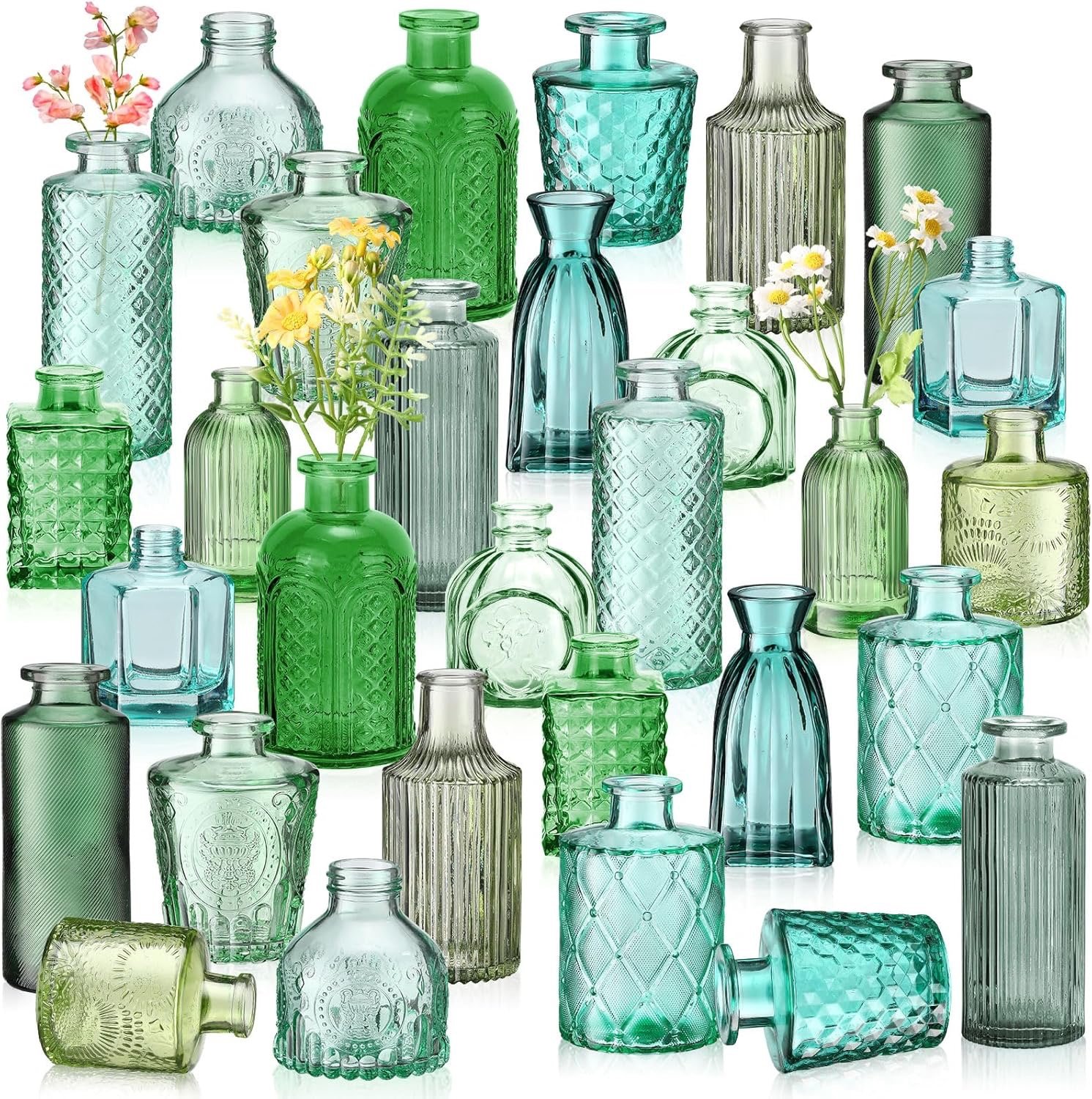 multicolor green bud vase