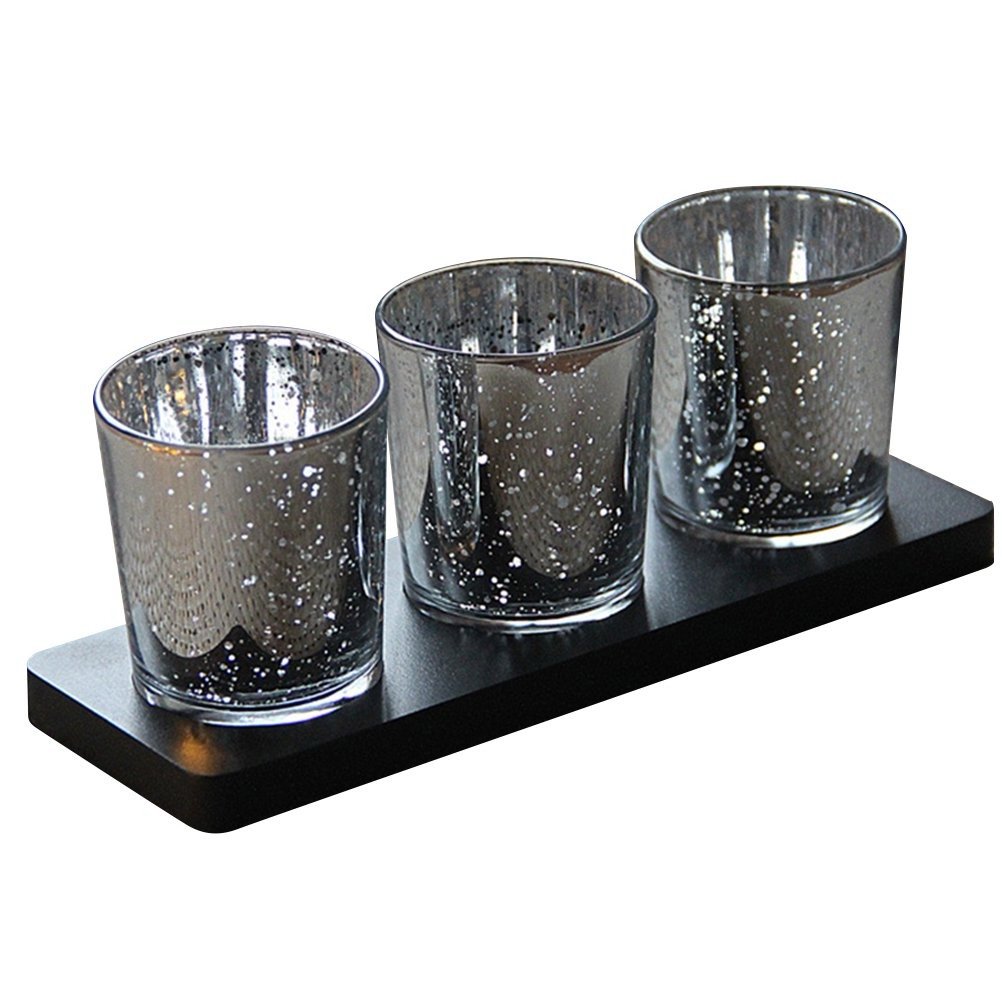 Charcoal Mercury Glass Votive