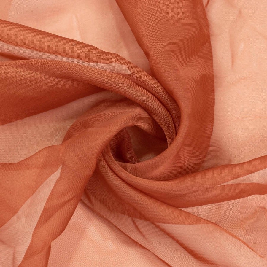 rust chiffon arch drape