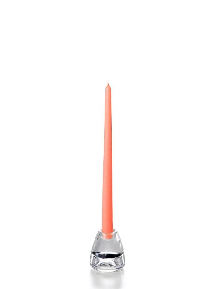 coral taper candle