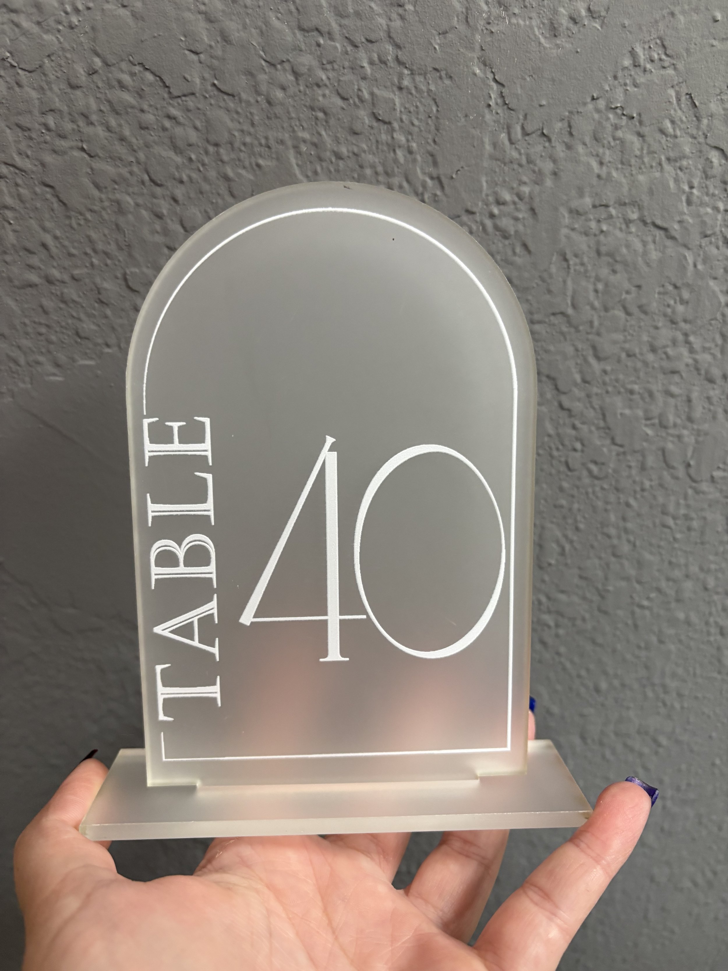 frosted acrylic table number