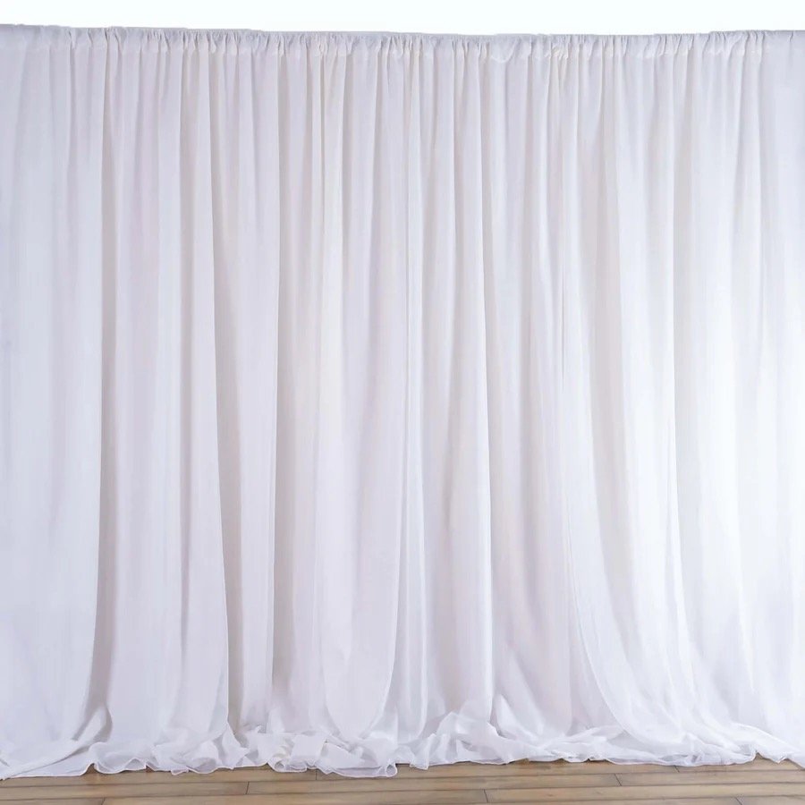 white double layer sheer backdrop