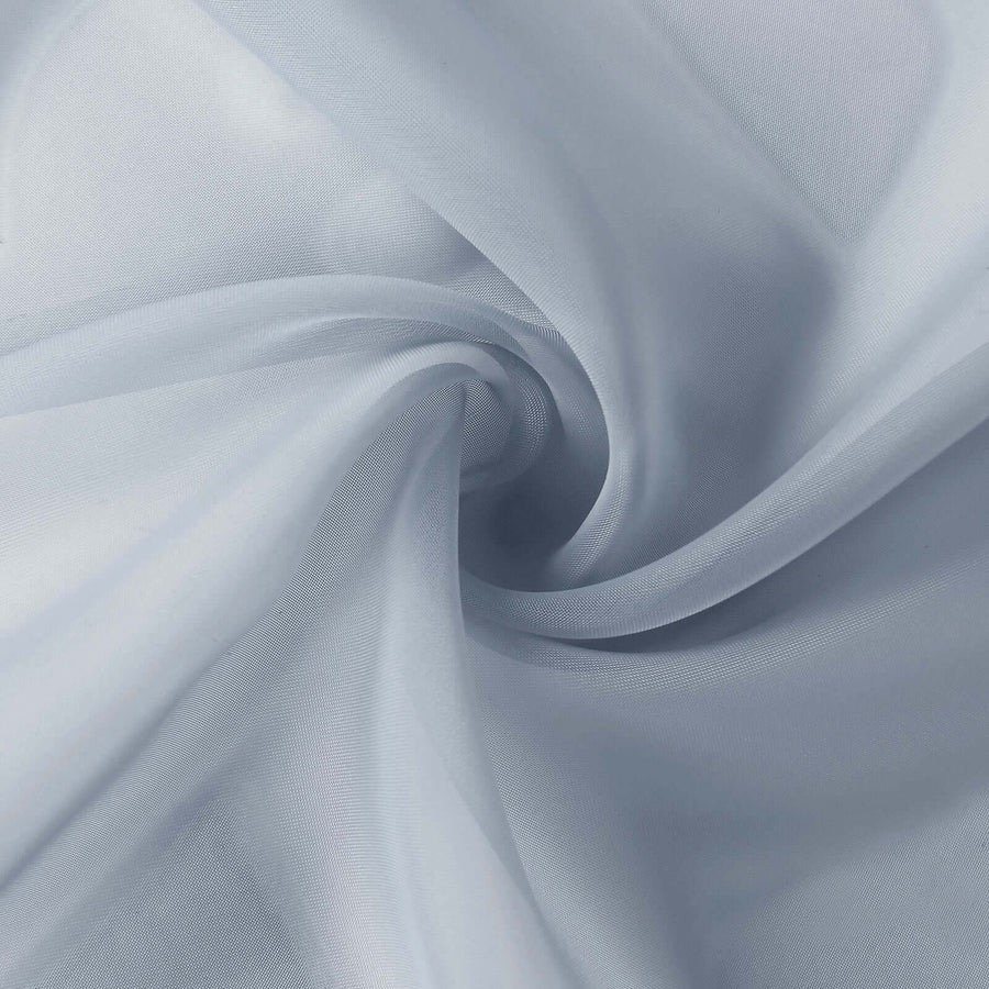 dusty blue chiffon arch drape