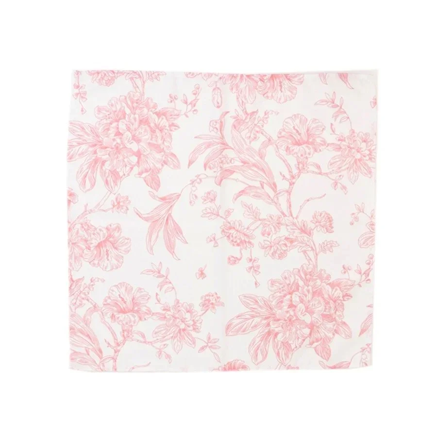 pink French toile napkin