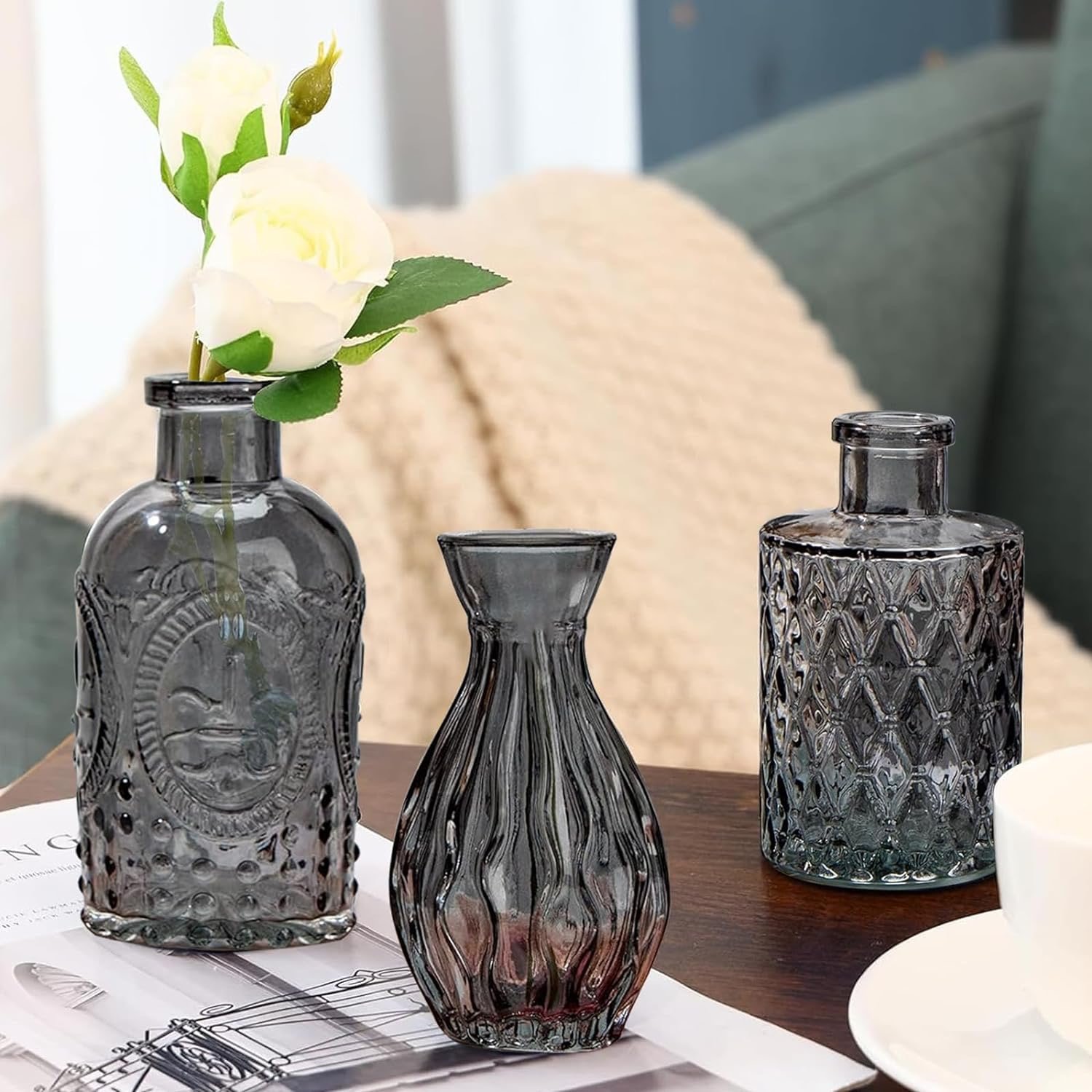 charcoal bud vase