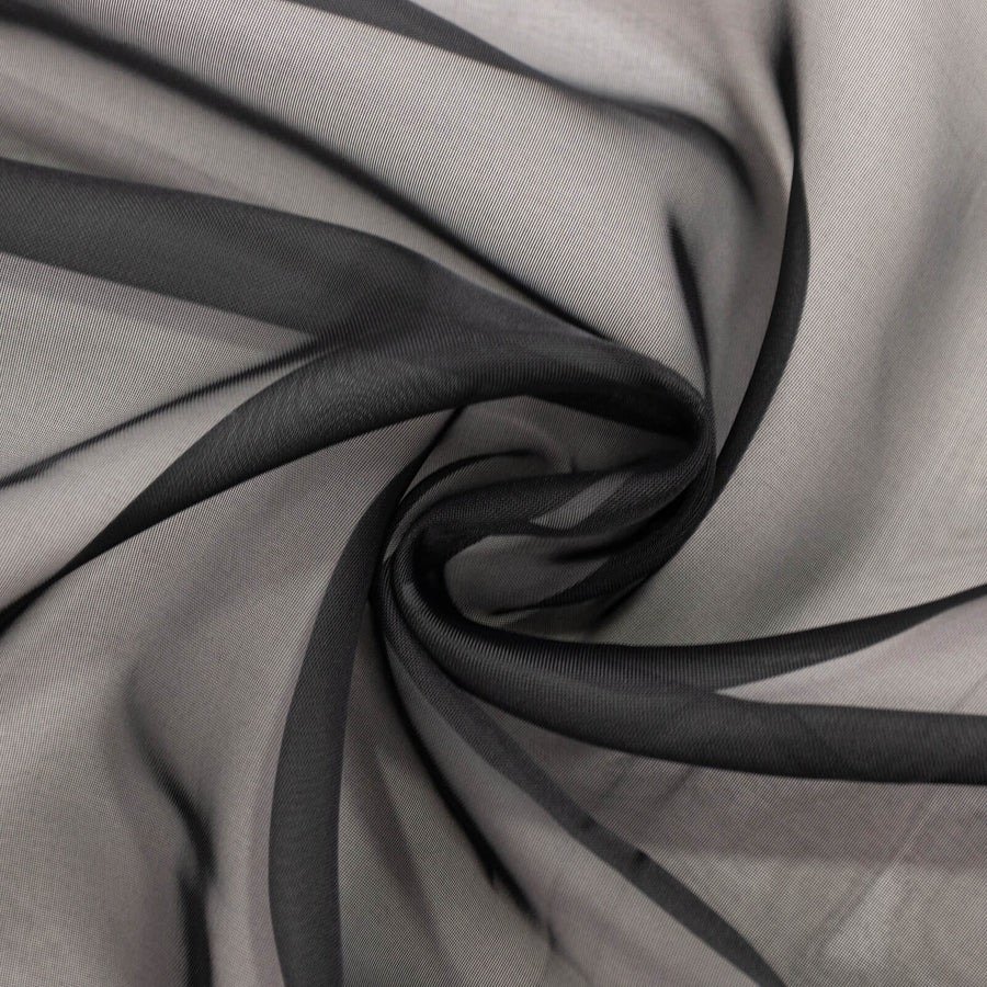 black chiffon arch drape