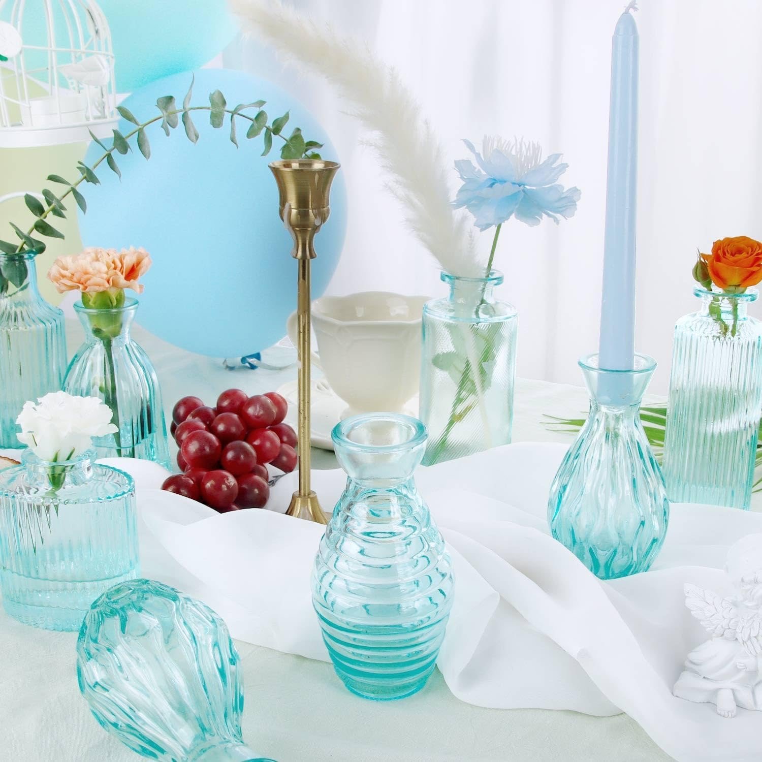 light blue bud vase