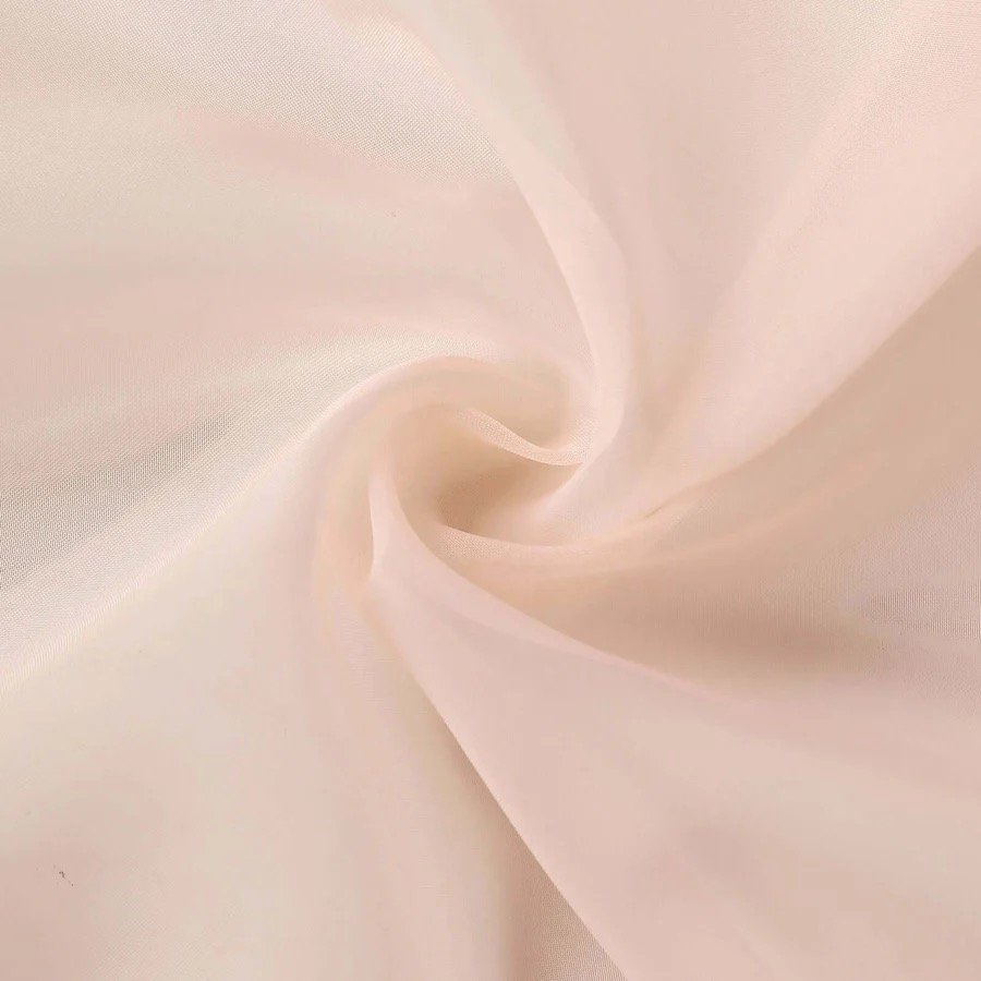 blush chiffon arch drape