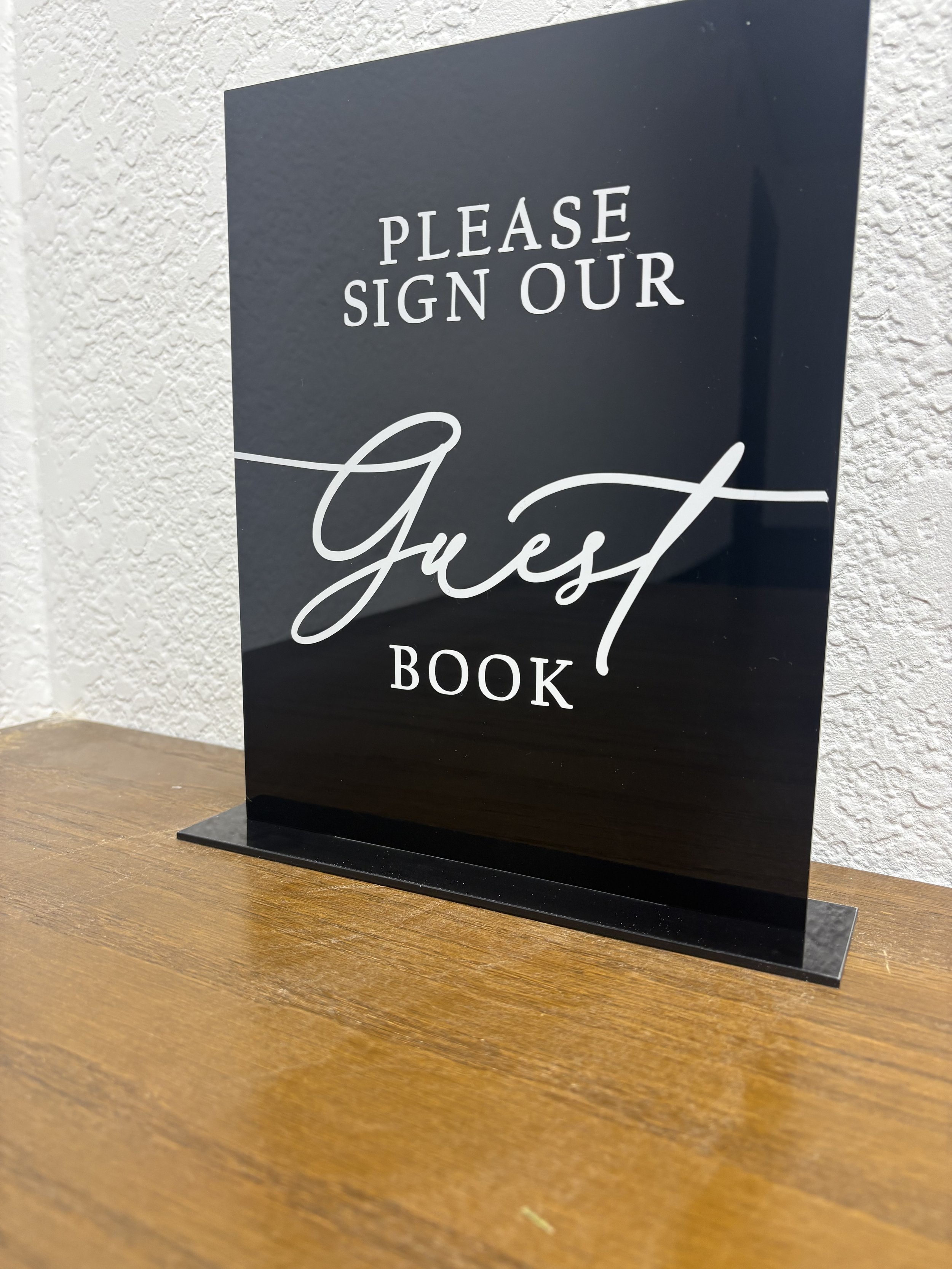 black guest book sign