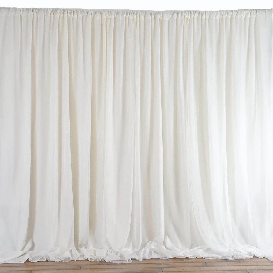 ivory double layer sheer backdrop