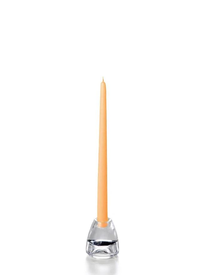 peach taper candle