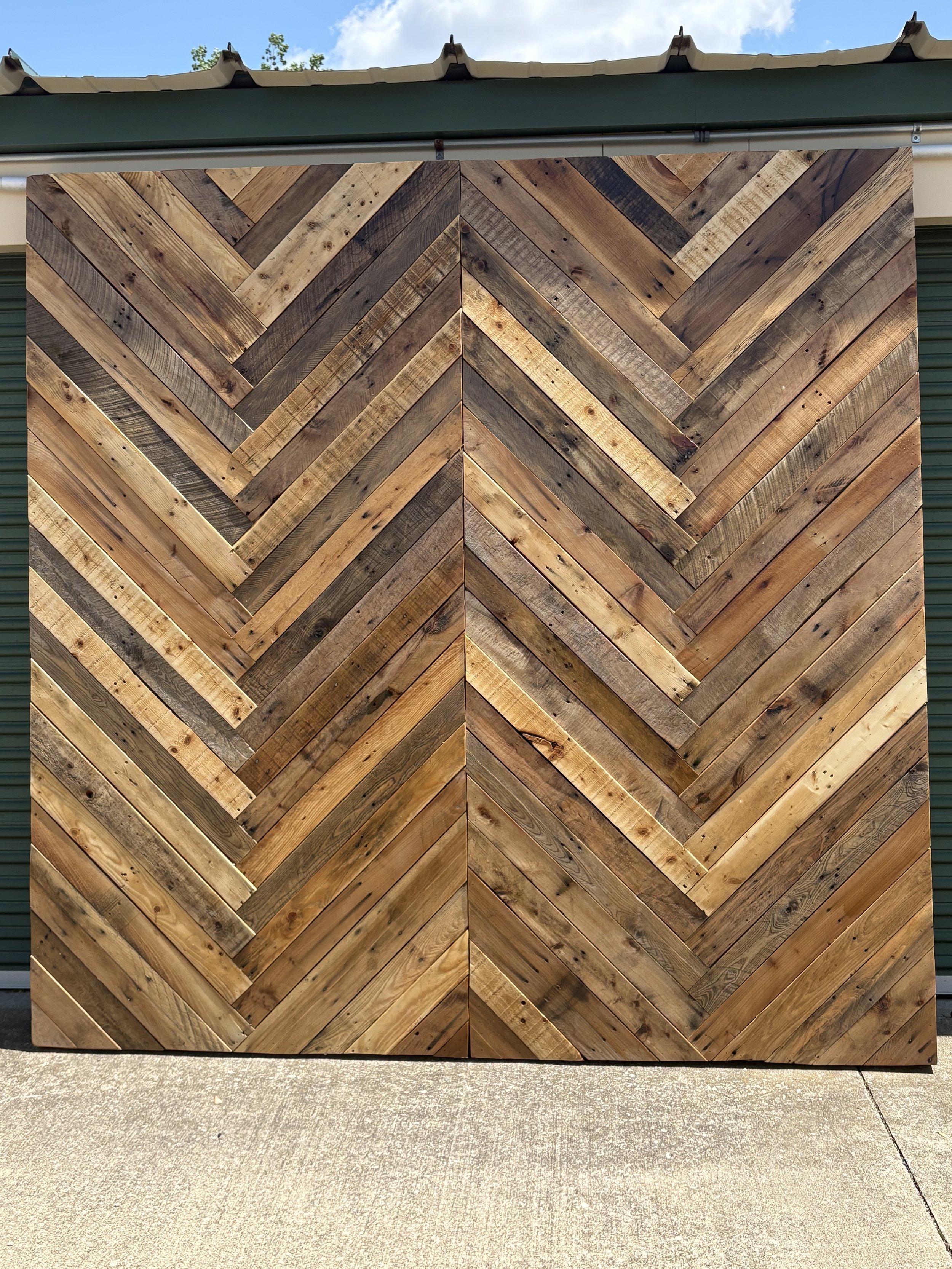 herringbone wood wall