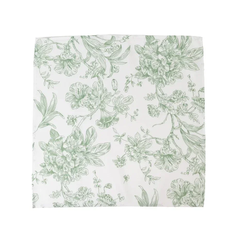 green French toile napkin
