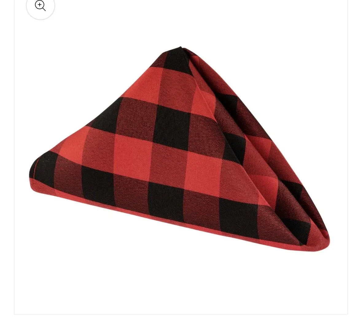 red and black buffalo check napkin