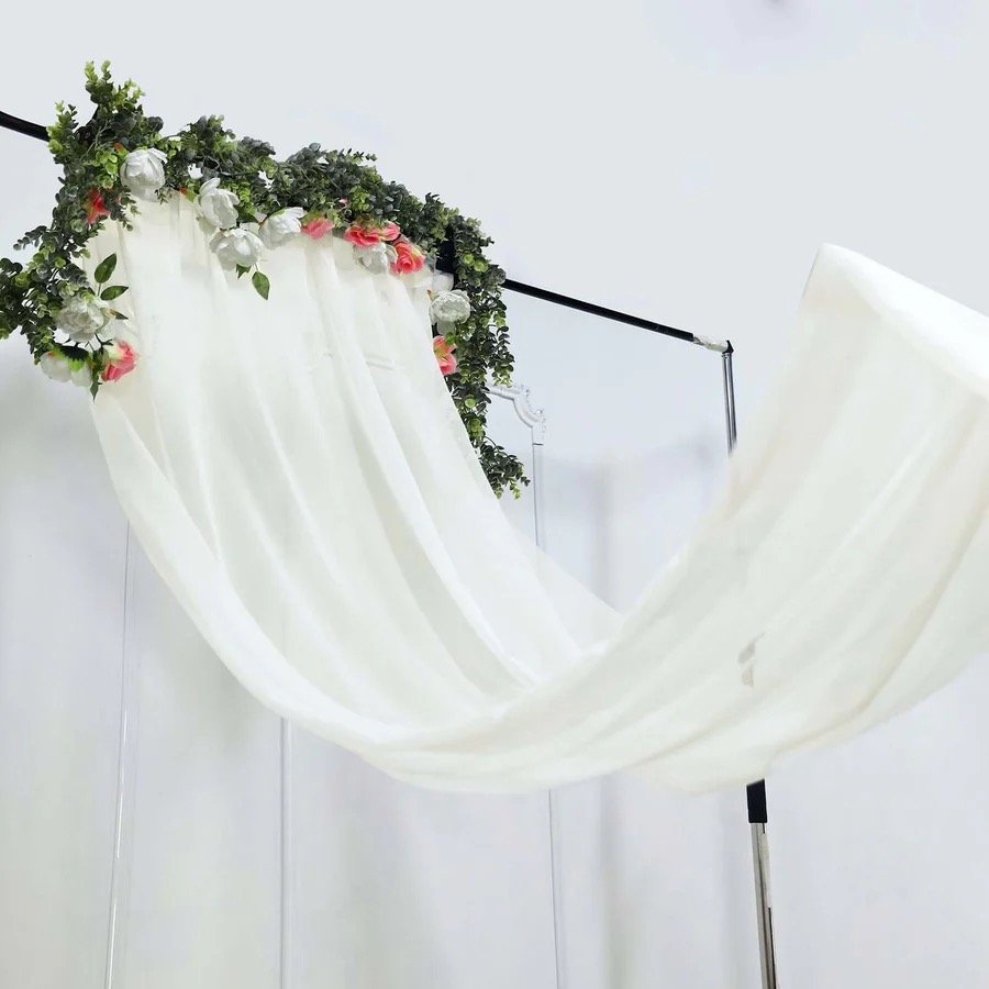 ivory chiffon arch drape