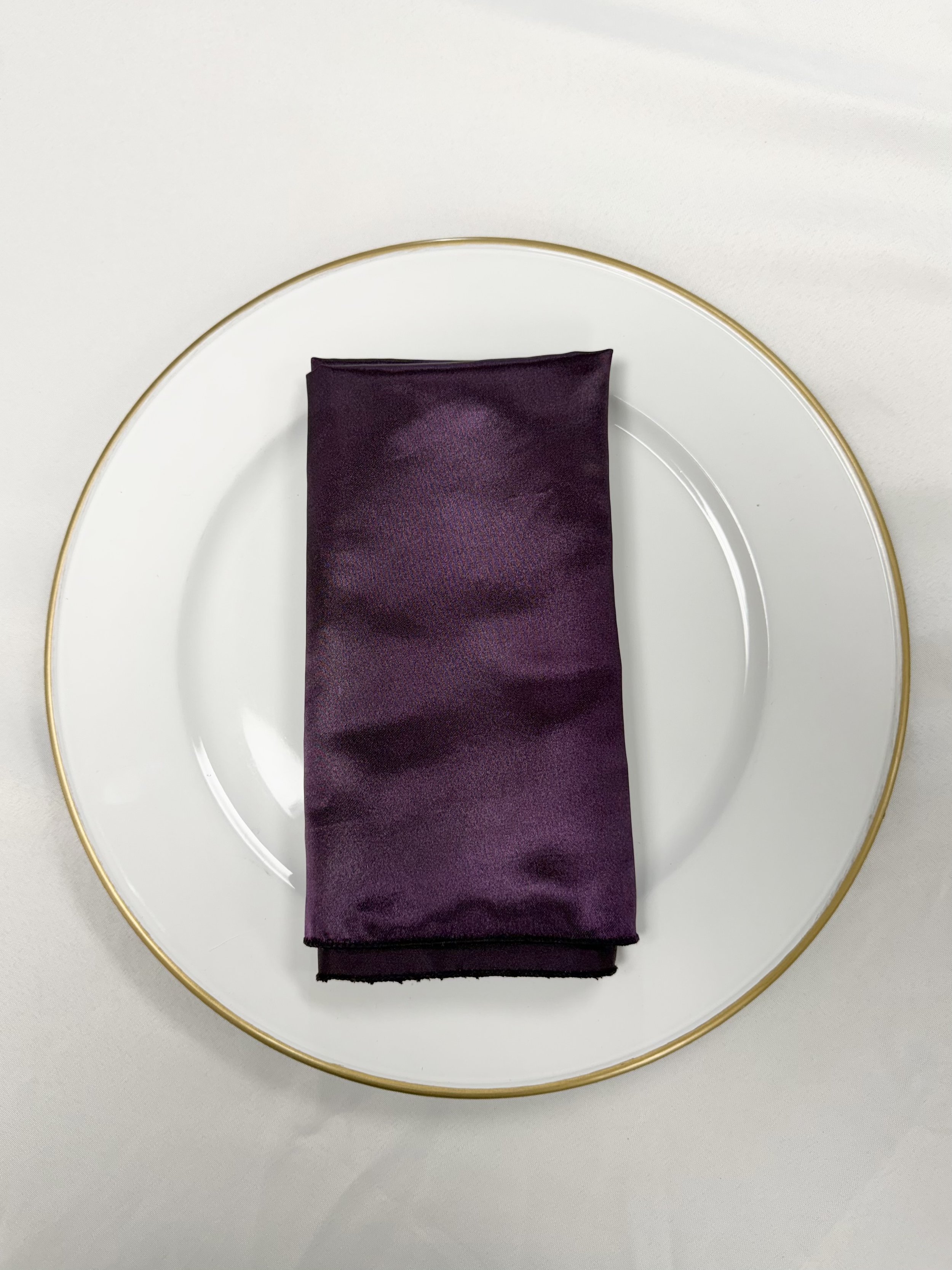 plum satin napkin