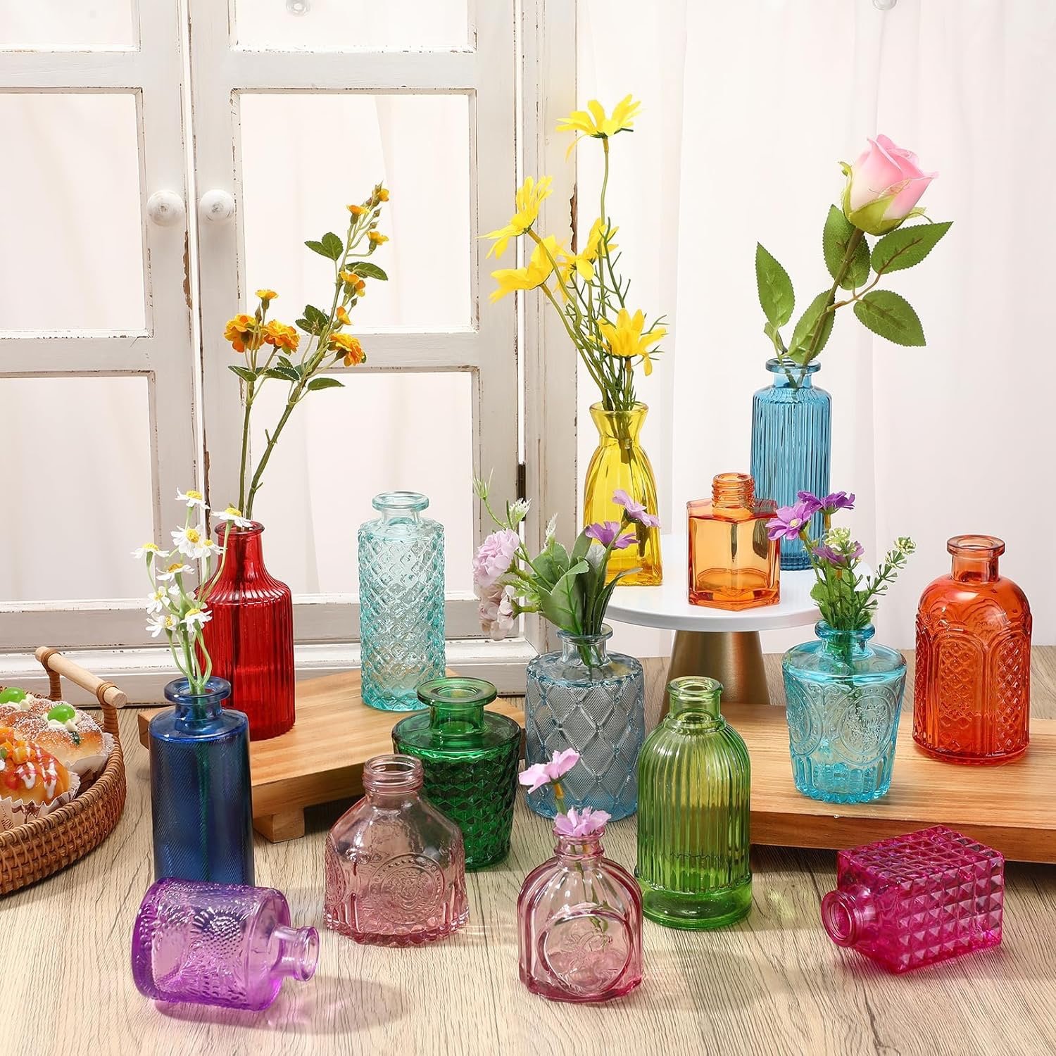 multicolor bud vase