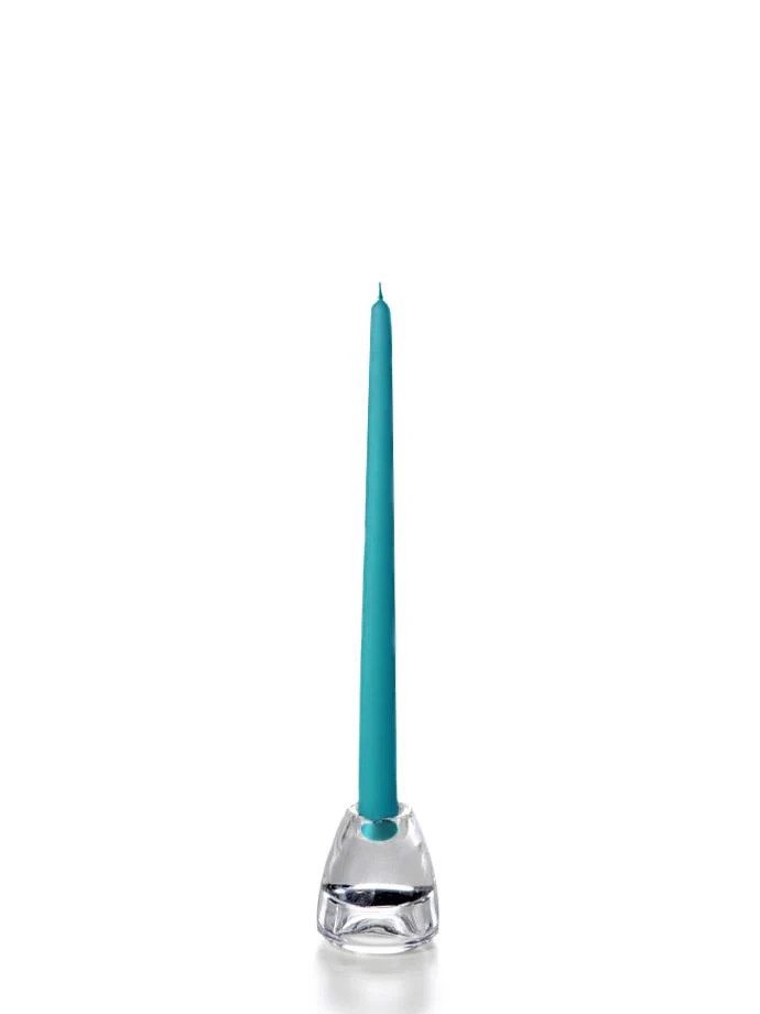 turquoise taper candle