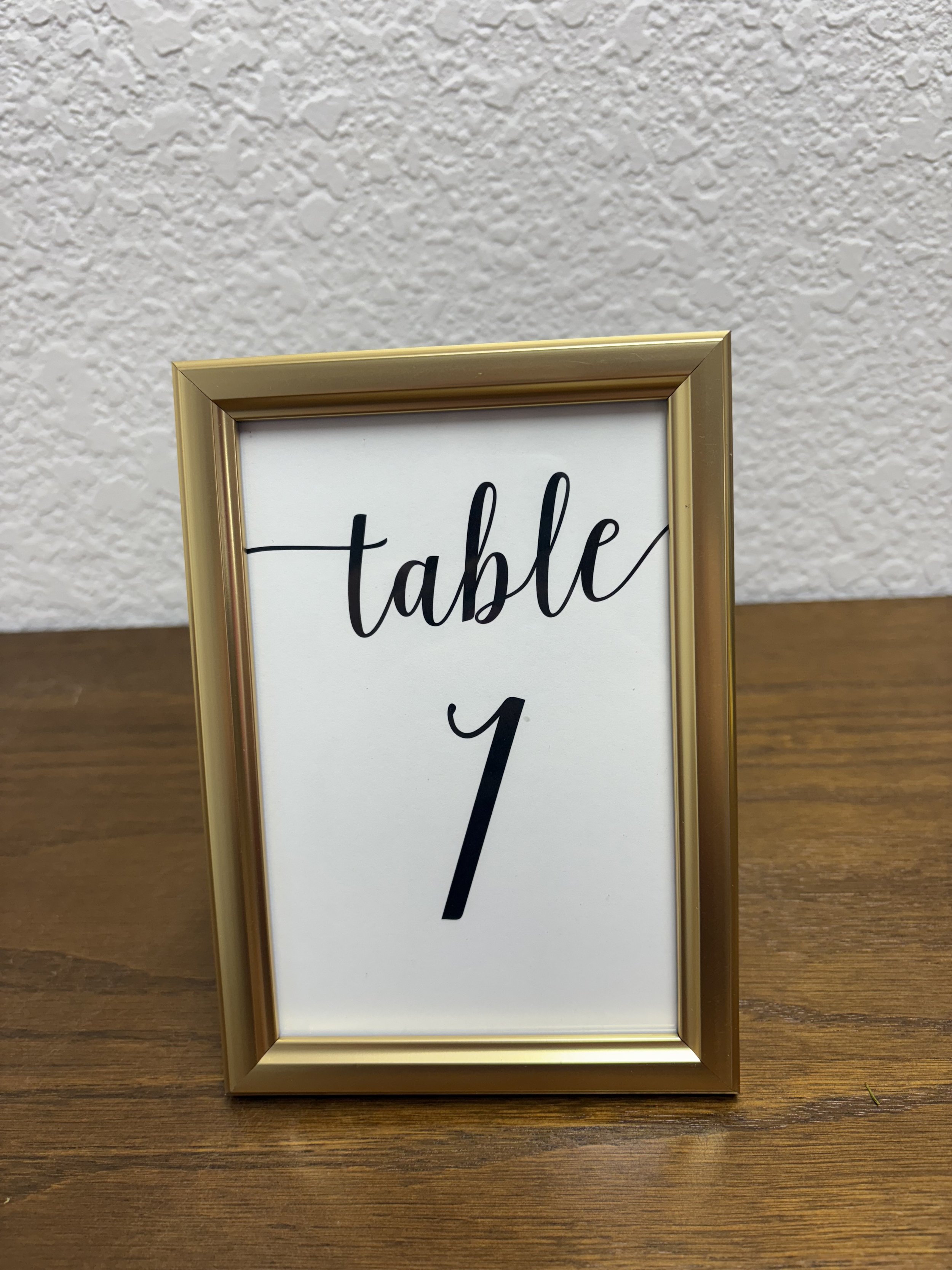 gold frame table number