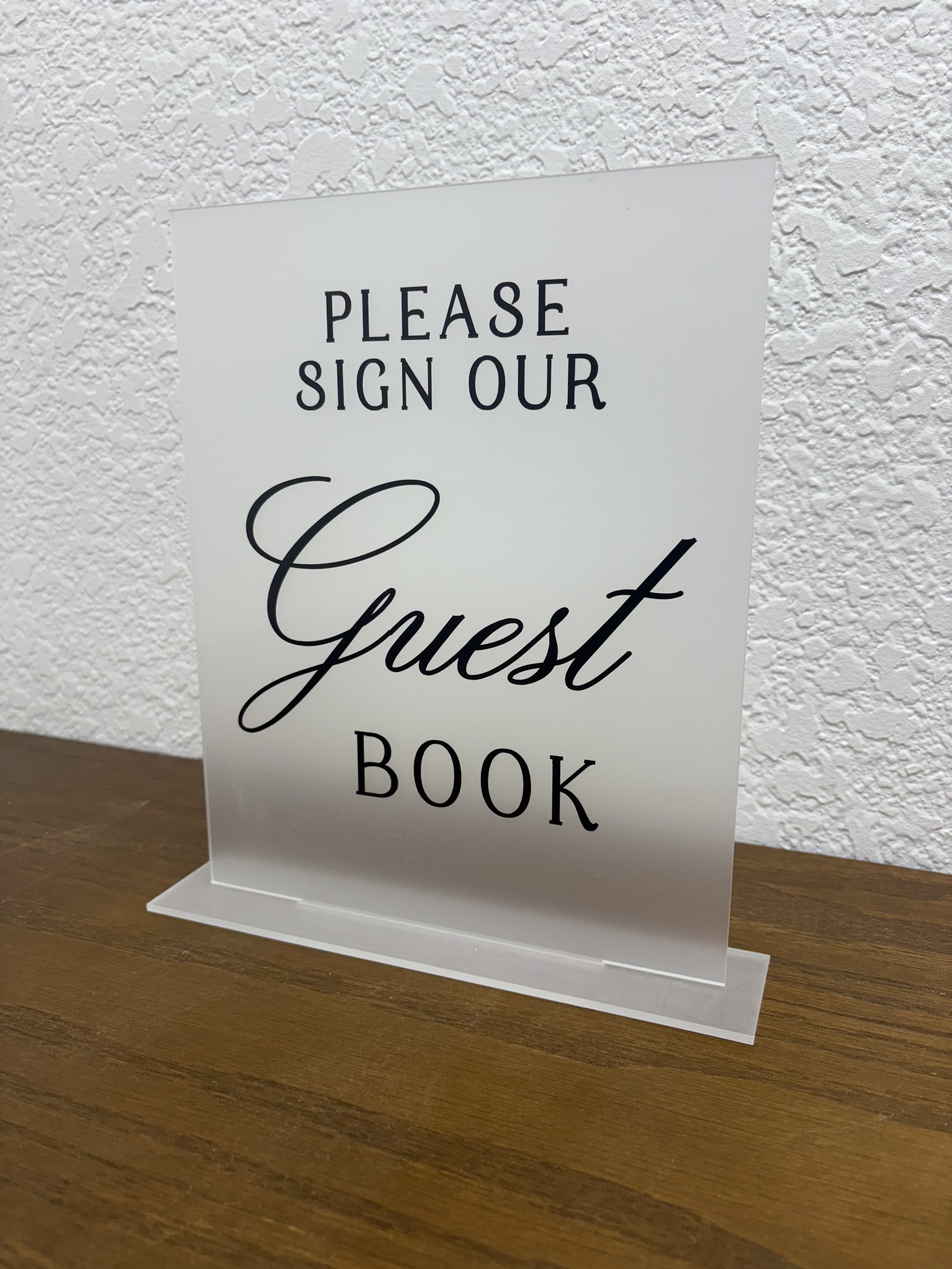 frosted guest book sign