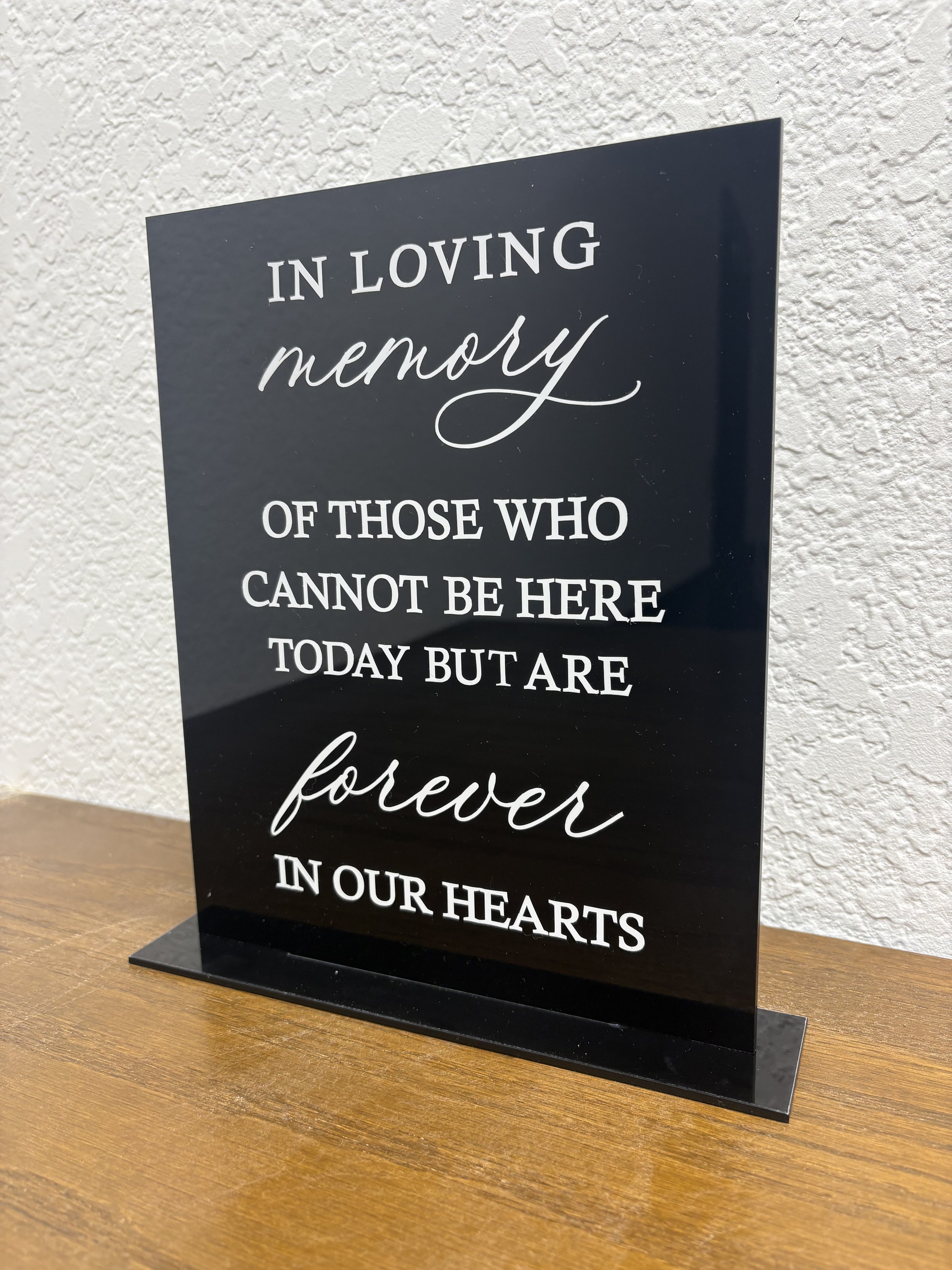 black memorial sign
