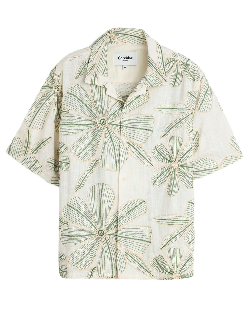 Corridor Linen Applique SS Shirt, Natural