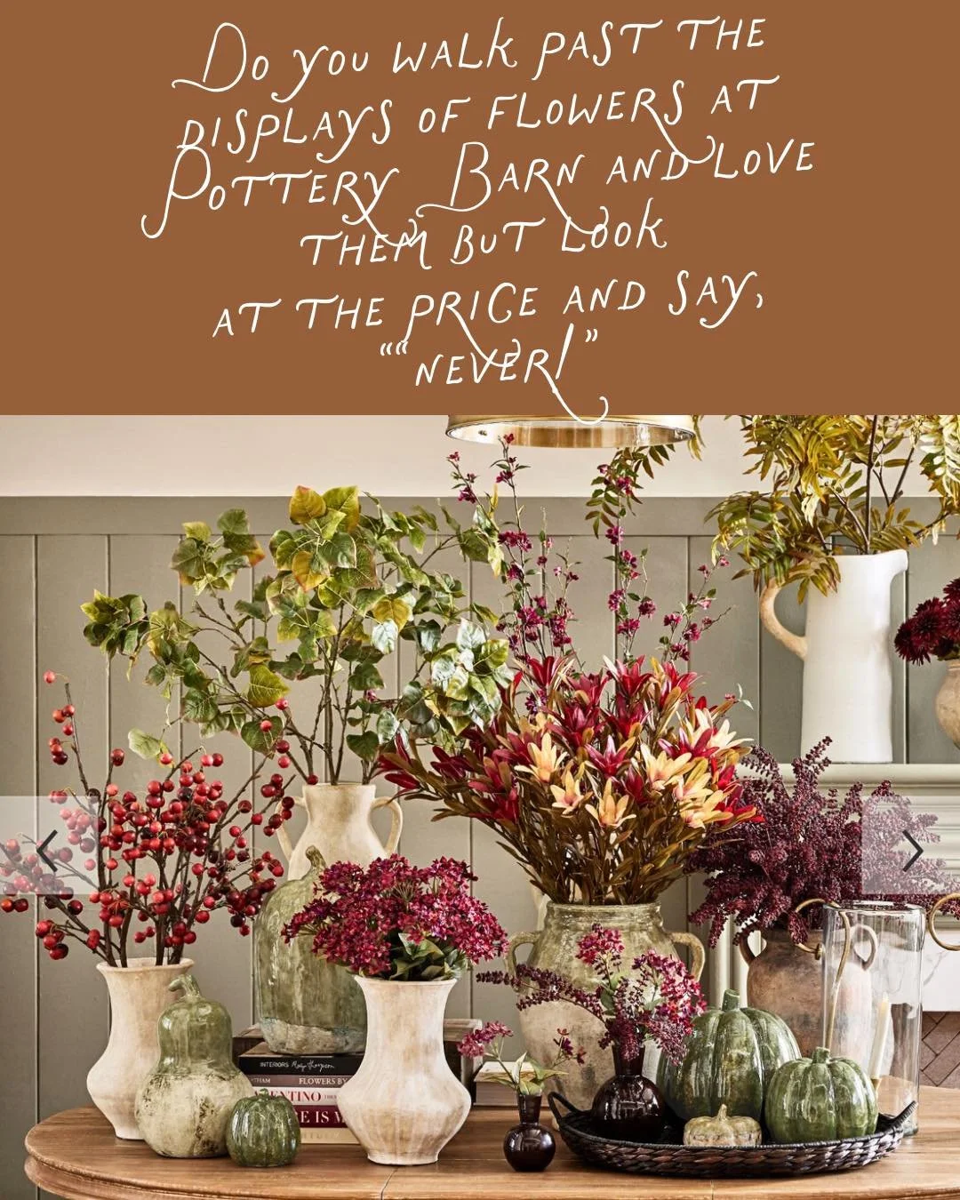 Pottery Barn florals are one of those things I always stop and admire&hellip;and then usually keep walking once I see the price 😂

But right now many are over 70% off and there are SO many good ones for fall and/or year-round! 

Comment LINK and I&r