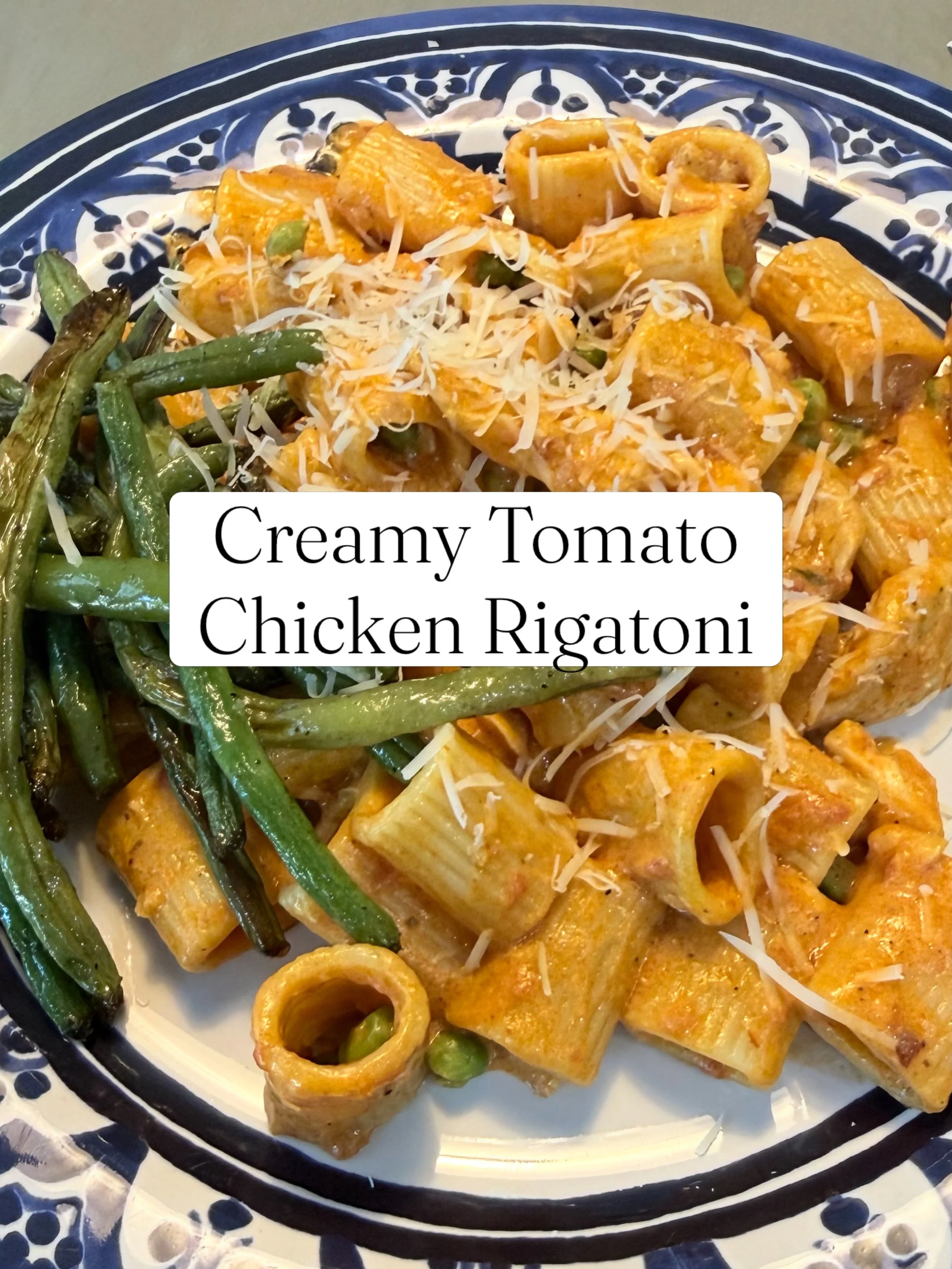 Creamy tomato chicken rigatoni with peas 🍝 This has been a family favorite in our house for years because it&rsquo;s easy, flexible, and always turns out so good.

I use Carbone sauces for the base, which gives it such a rich homemade flavor without