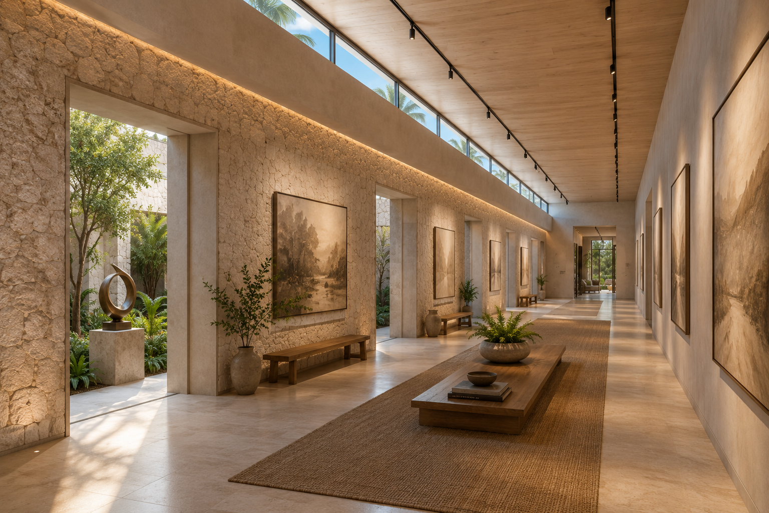 Skylit private art gallery