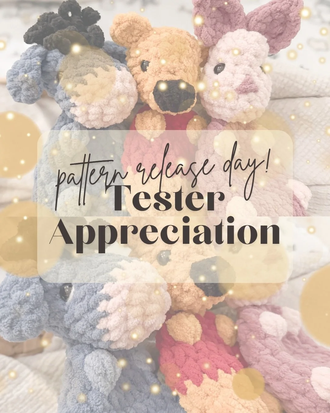 ✨ TESTER APPRECIATION POST ✨

I want to take a moment to celebrate the amazing crocheters who helped bring my Storytime Snugglers Collection to life.✨

Pattern testing is so much more than checking stitch counts and finding typos. These talented make