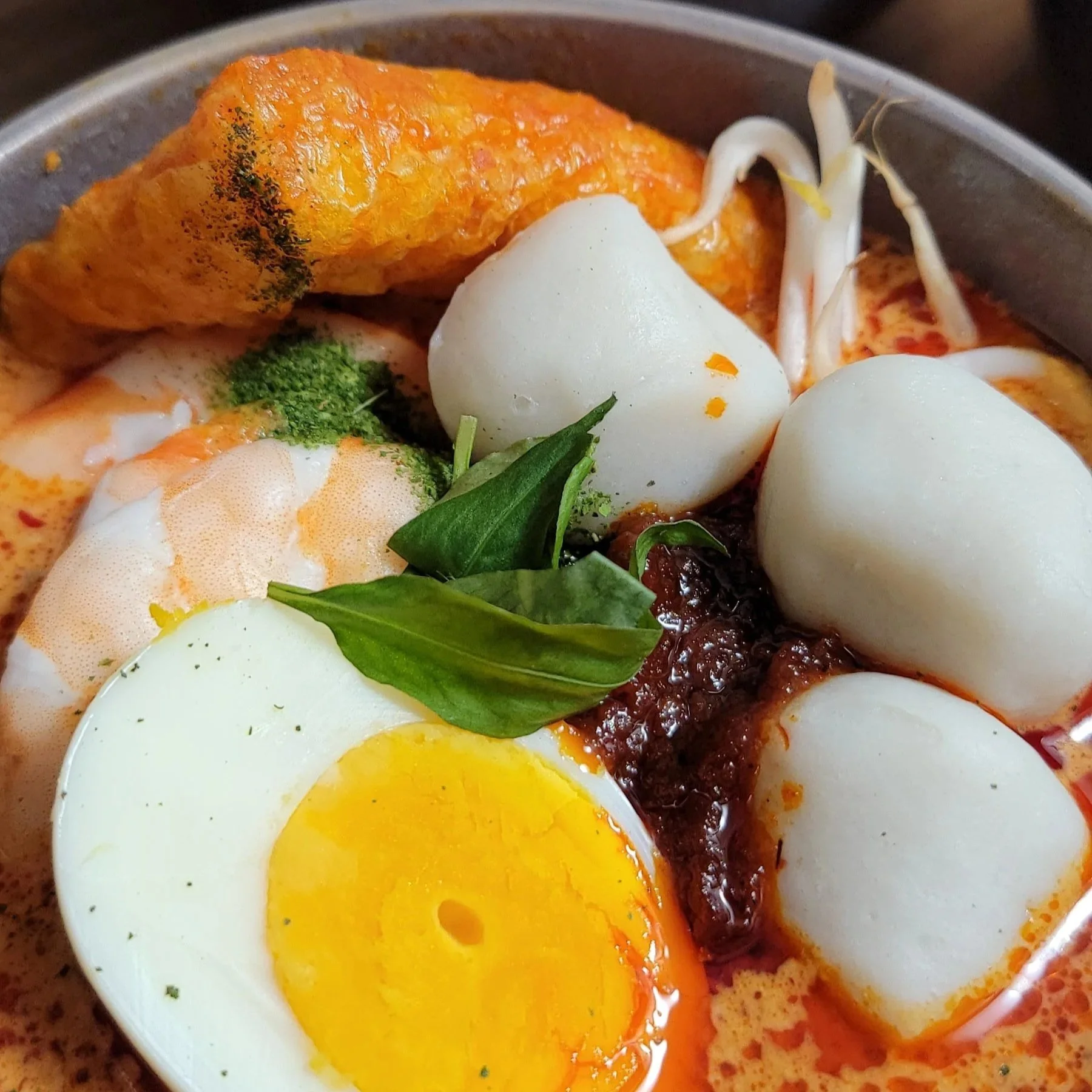 A bowl of Savory Seafood Laksa